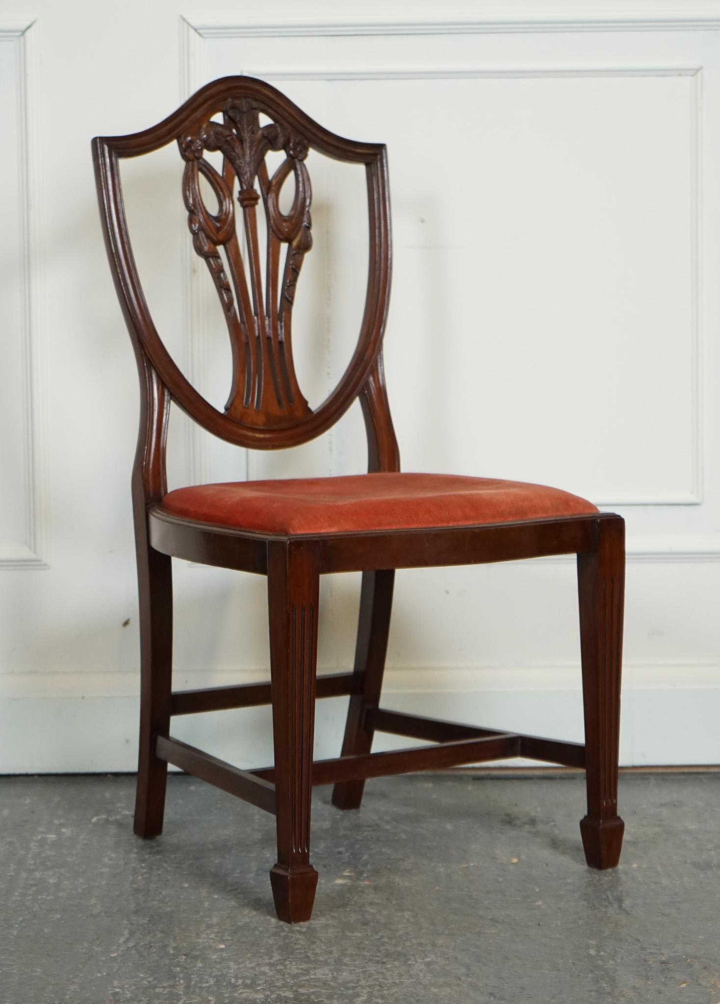 LOVELY PAiR OF VICTORIAN HEPPLEWHITE HALLWAY SIDE CHAIRS FEATHER FILLED For Sale 5