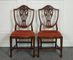 LOVELY PAiR OF VICtoriaN HEPPLEWHITE HALLWAY CHAIRS FEATHER FILLED