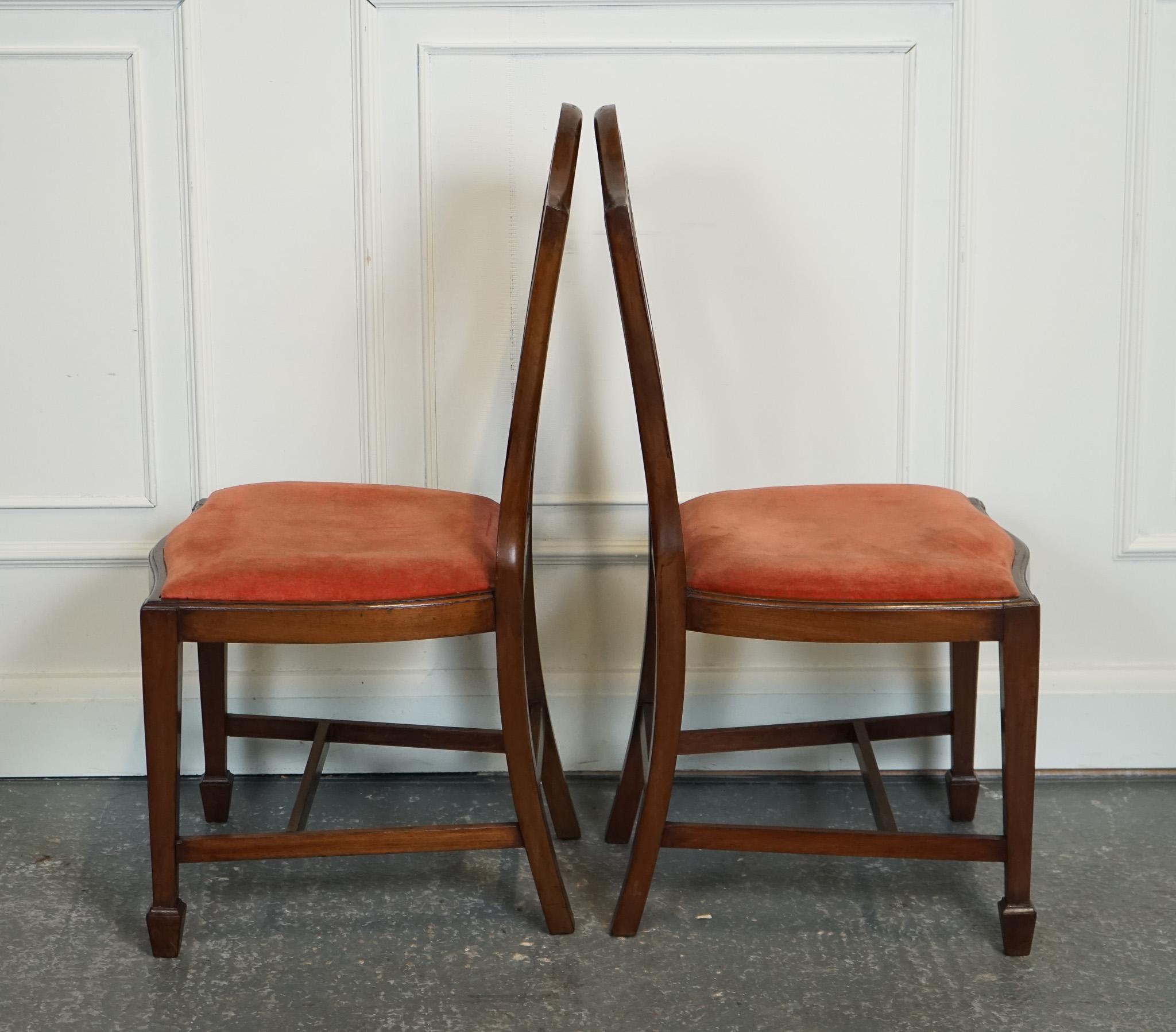 LOVELY PAiR OF VICTORIAN HEPPLEWHITE HALLWAY SIDE CHAIRS FEATHER FILLED In Good Condition For Sale In Pulborough, GB