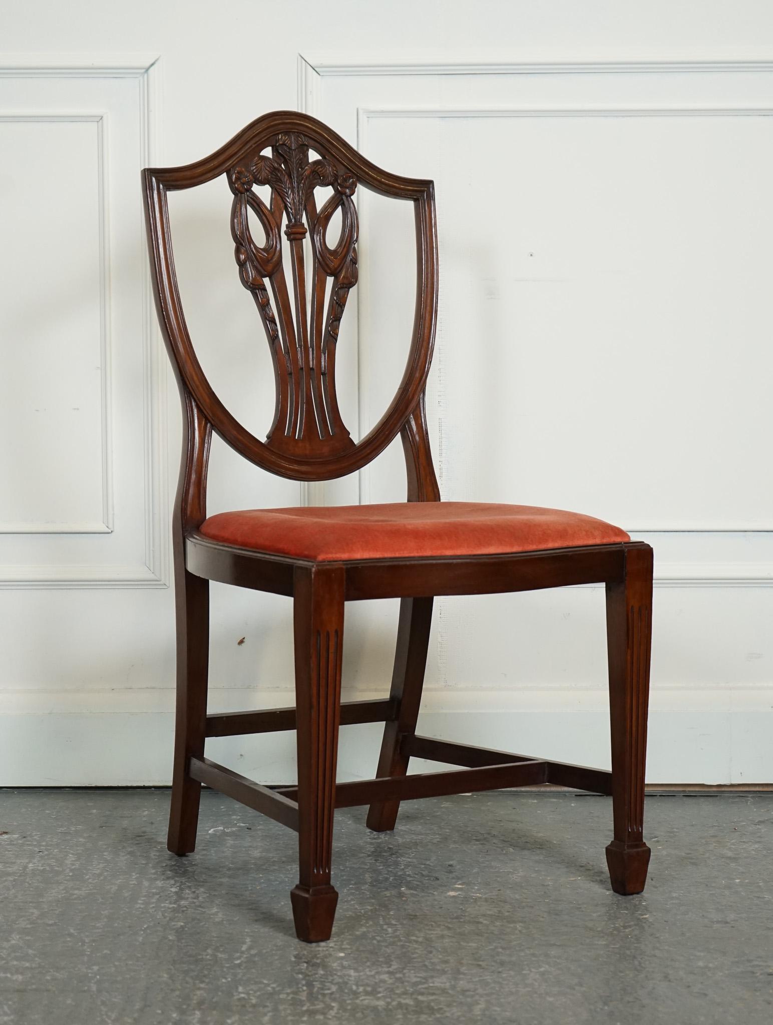 Hardwood LOVELY PAiR OF VICTORIAN HEPPLEWHITE HALLWAY SIDE CHAIRS FEATHER FILLED For Sale