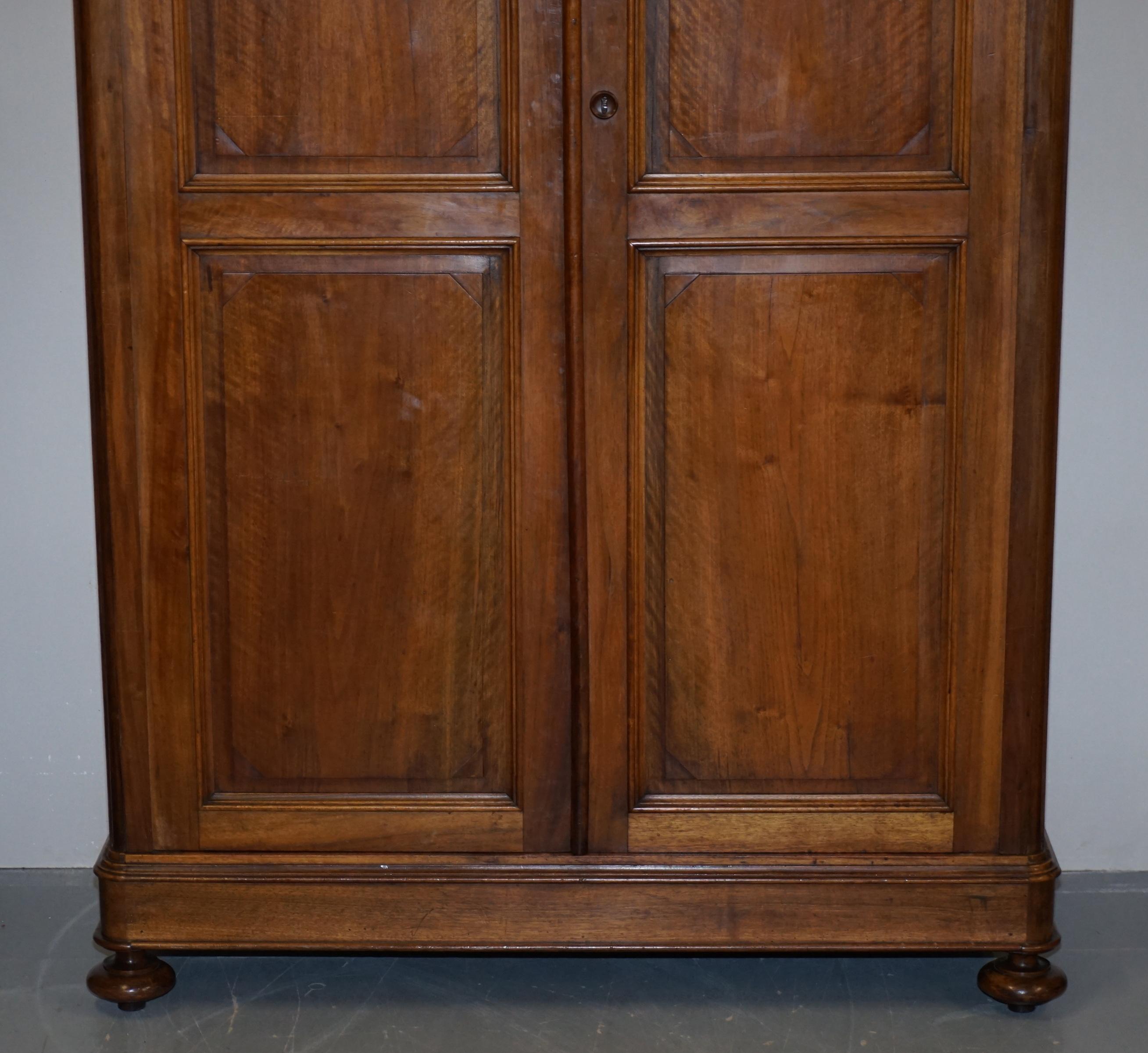 English Lovely Pair of Victorian Walnut Large Wardrobes That Can Be Fully Dismantled