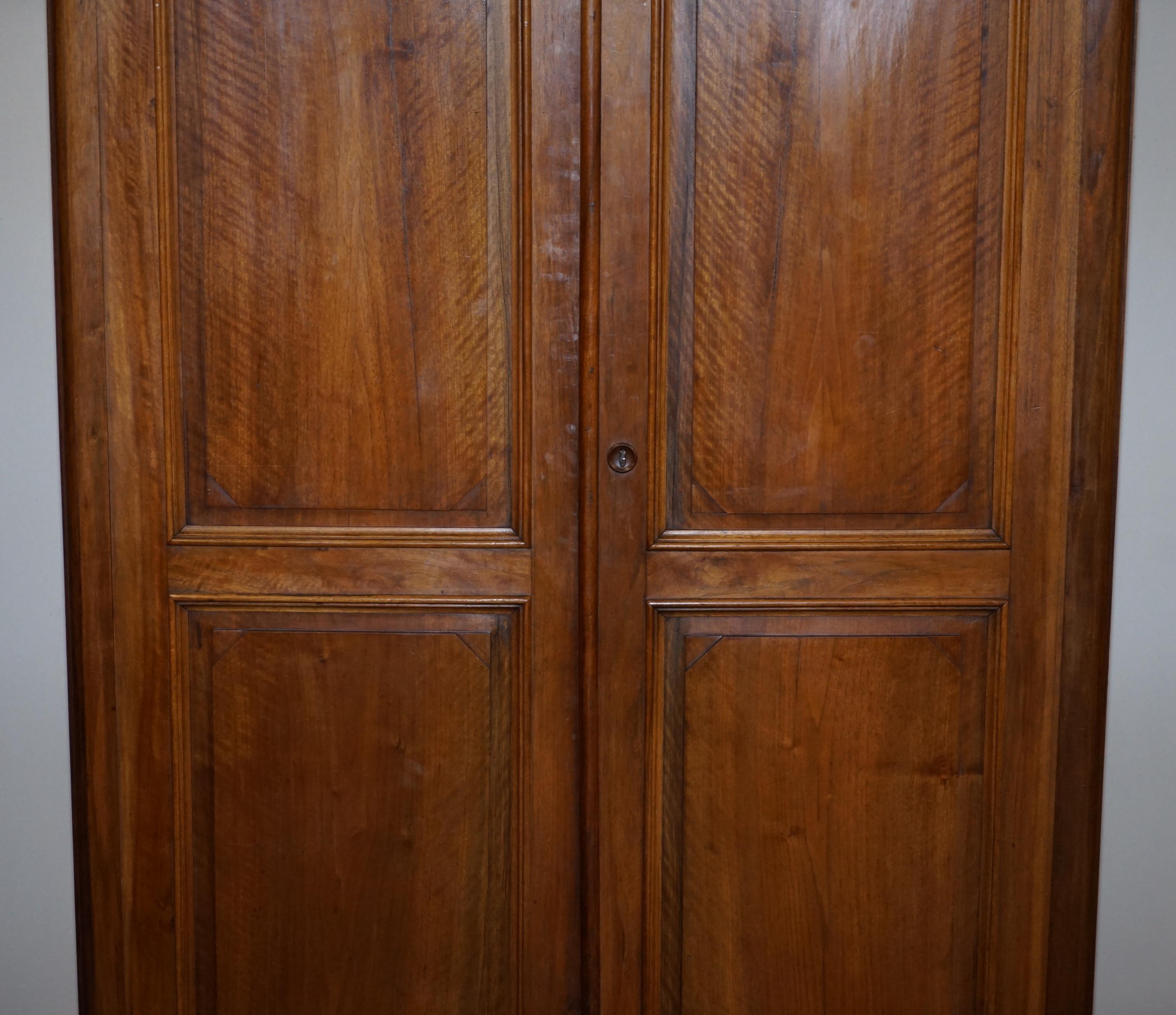 Hand-Crafted Lovely Pair of Victorian Walnut Large Wardrobes That Can Be Fully Dismantled