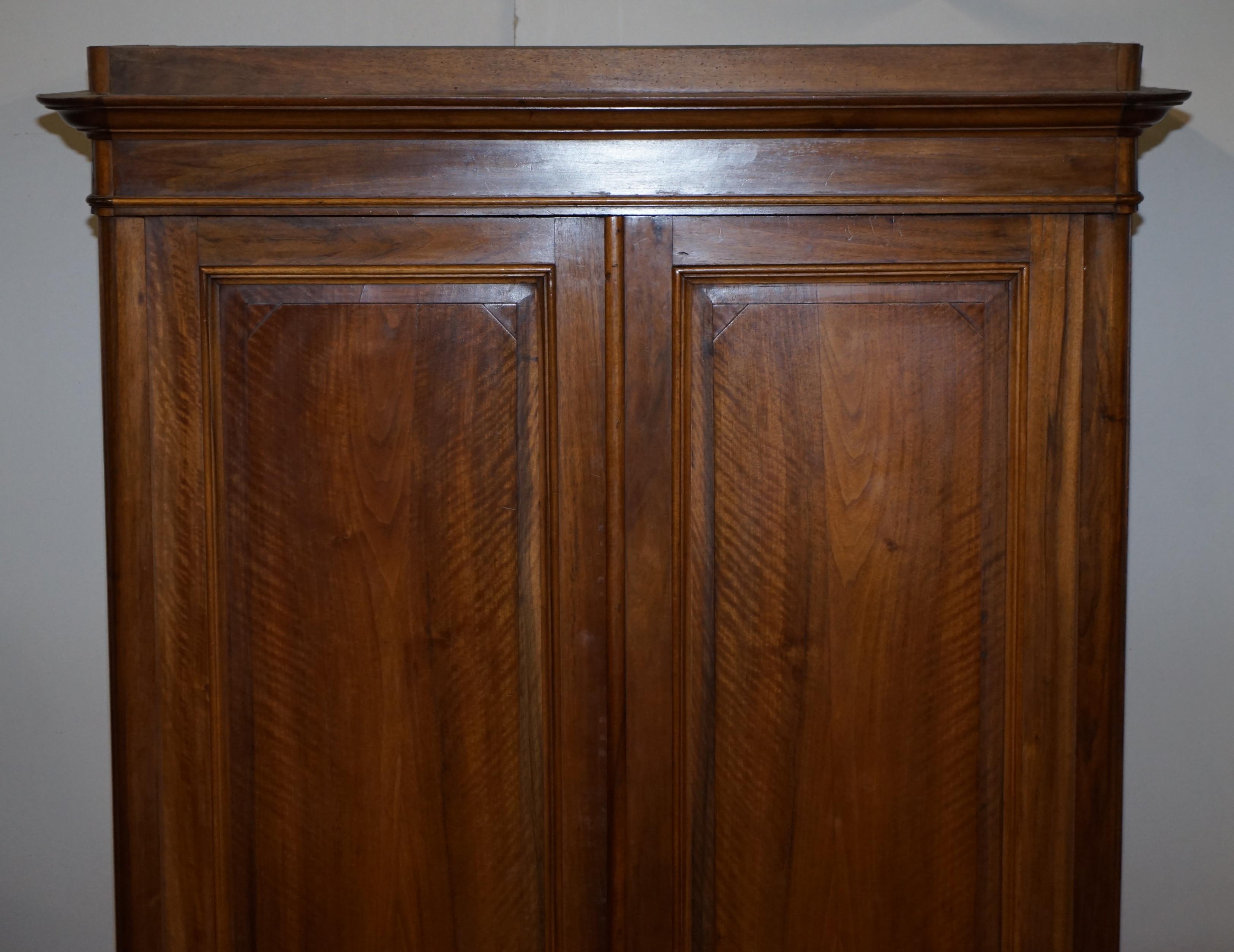 Late 19th Century Lovely Pair of Victorian Walnut Large Wardrobes That Can Be Fully Dismantled