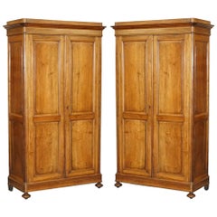 Antique Lovely Pair of Victorian Walnut Large Wardrobes That Can Be Fully Dismantled