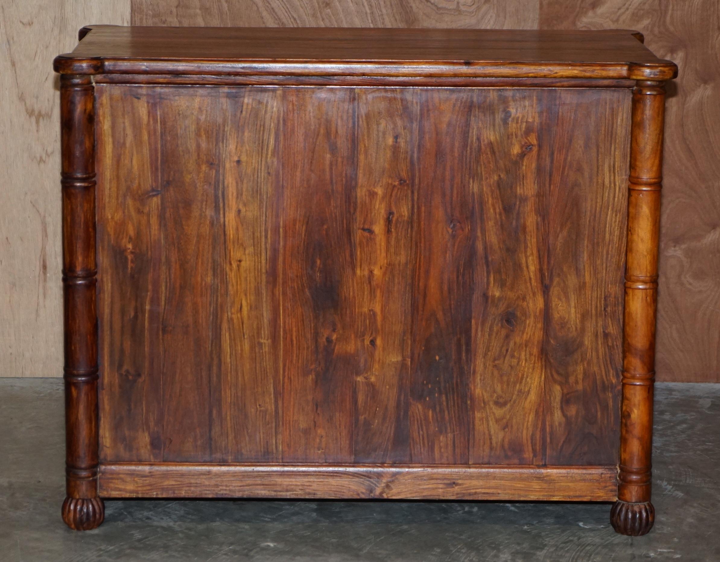 Lovely Pair of Vintage Serpentine Chest of Drawers in Very Decorative Timber 4