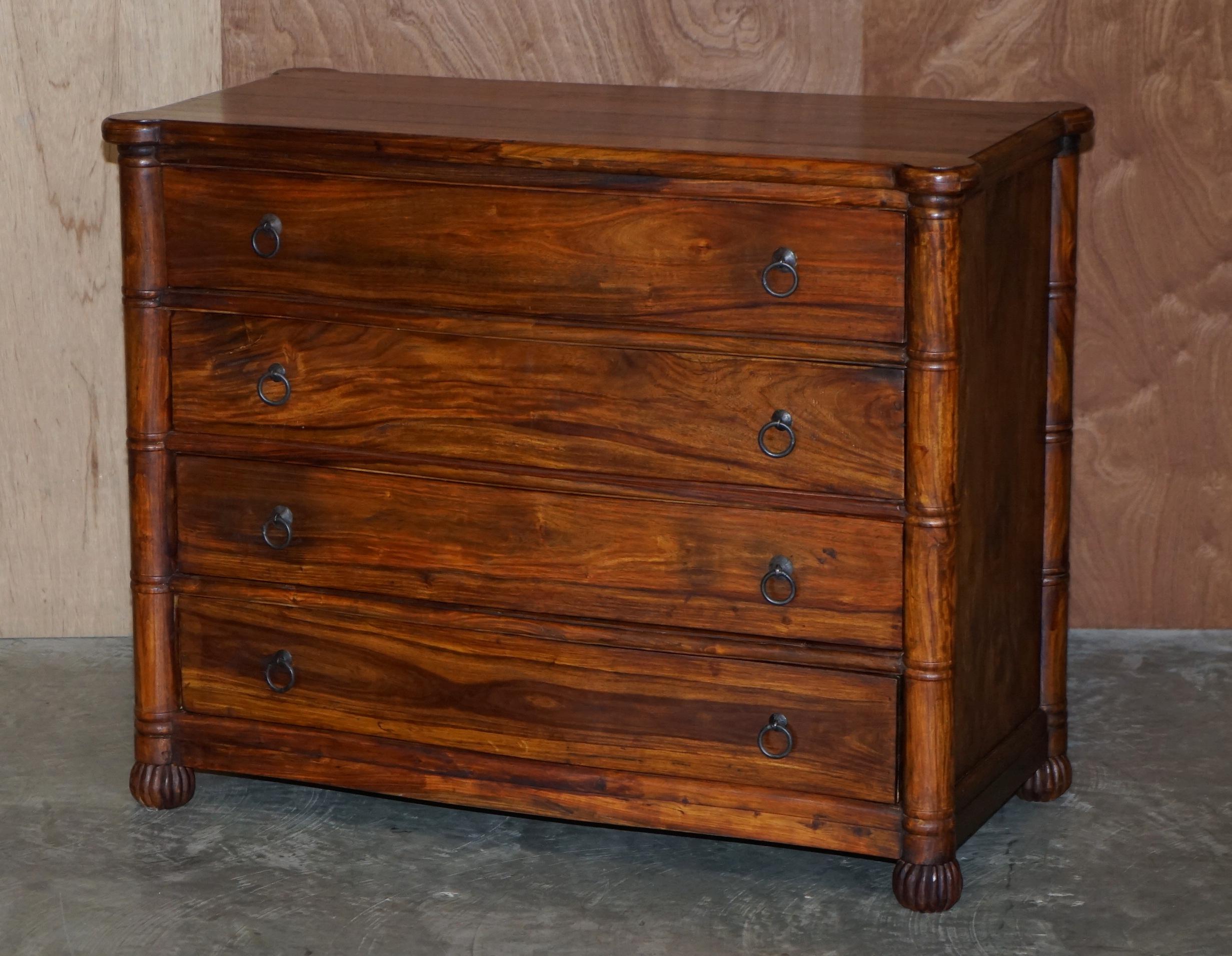 Lovely Pair of Vintage Serpentine Chest of Drawers in Very Decorative Timber 8