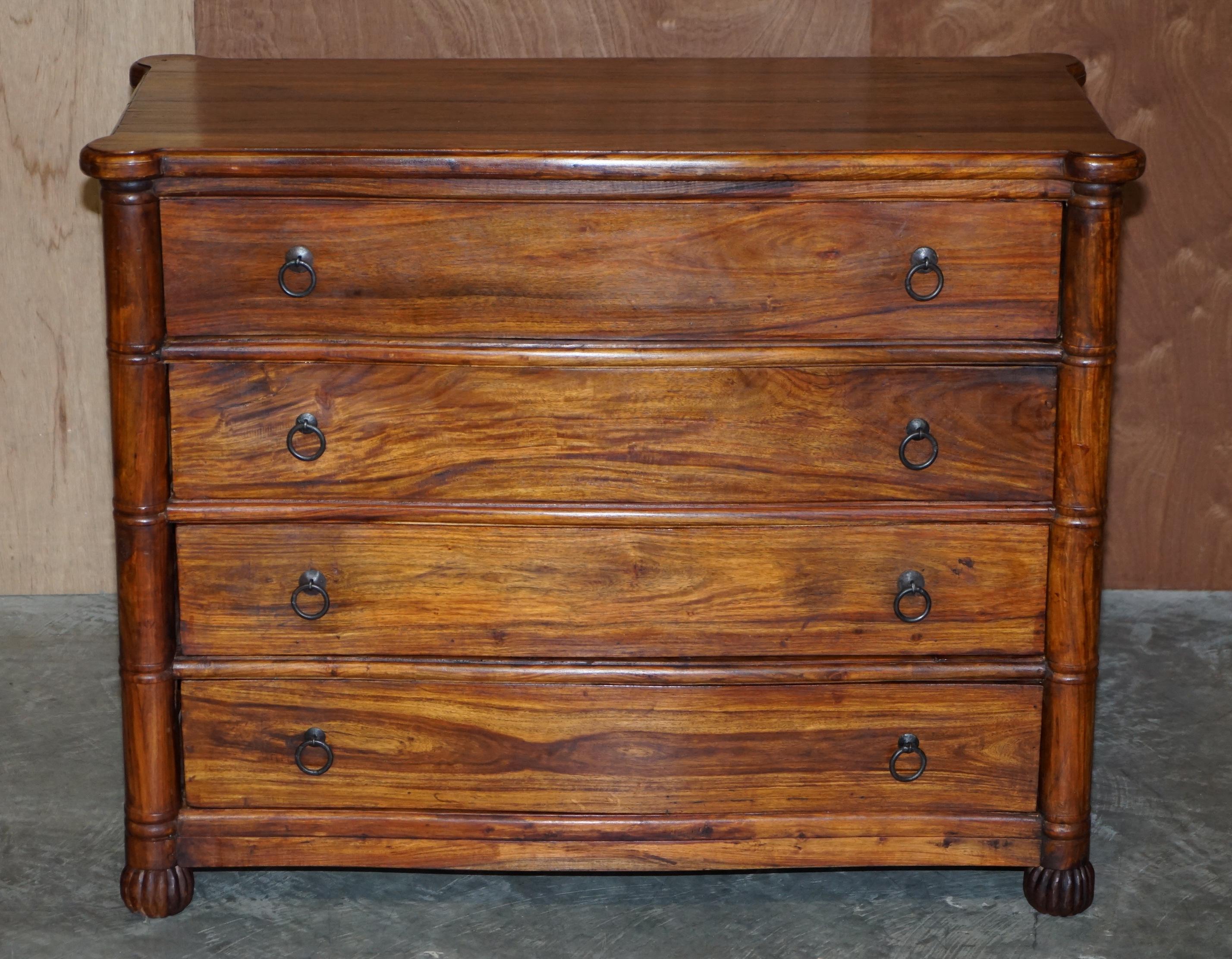 Lovely Pair of Vintage Serpentine Chest of Drawers in Very Decorative Timber 9