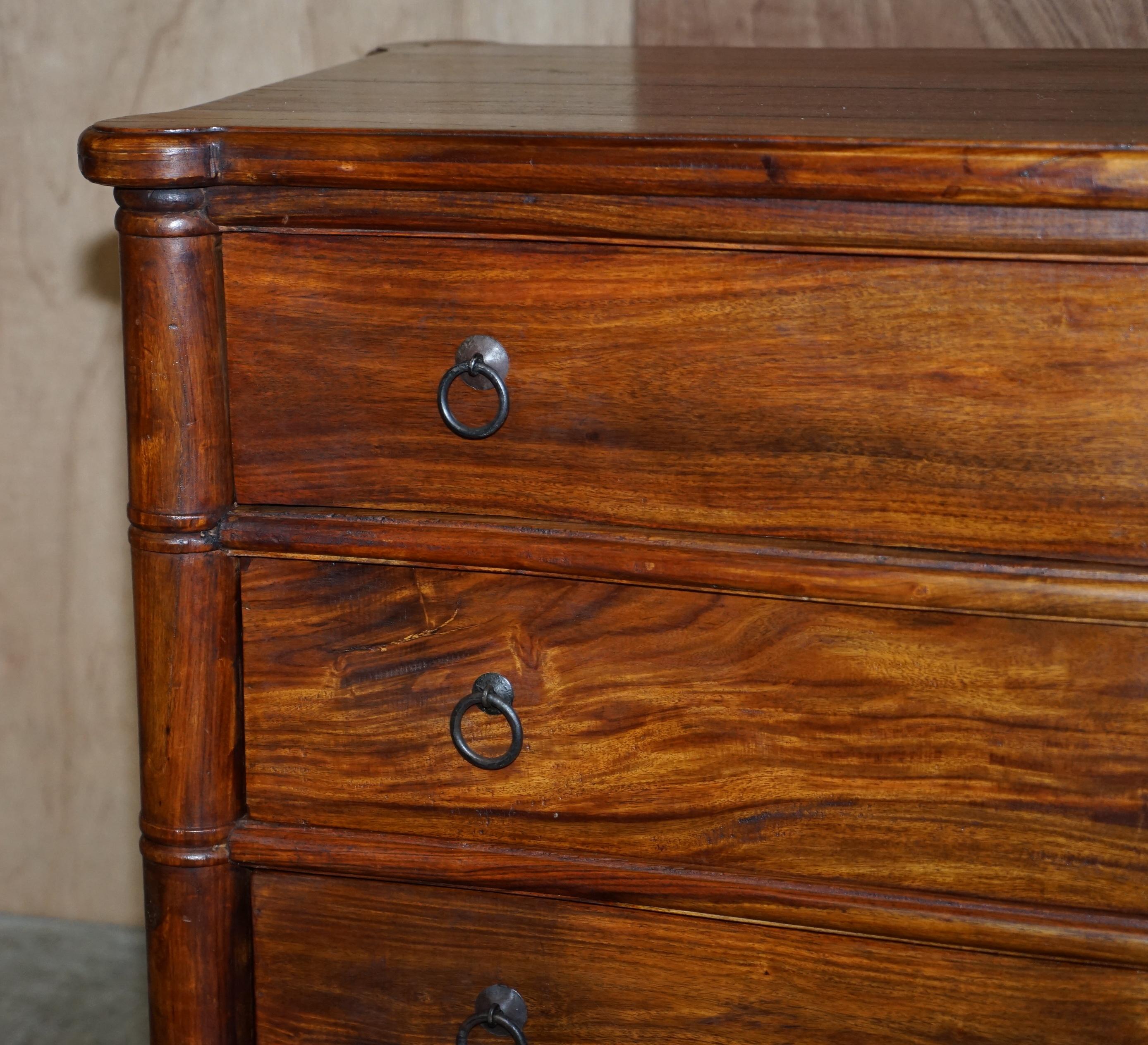 Lovely Pair of Vintage Serpentine Chest of Drawers in Very Decorative Timber 10