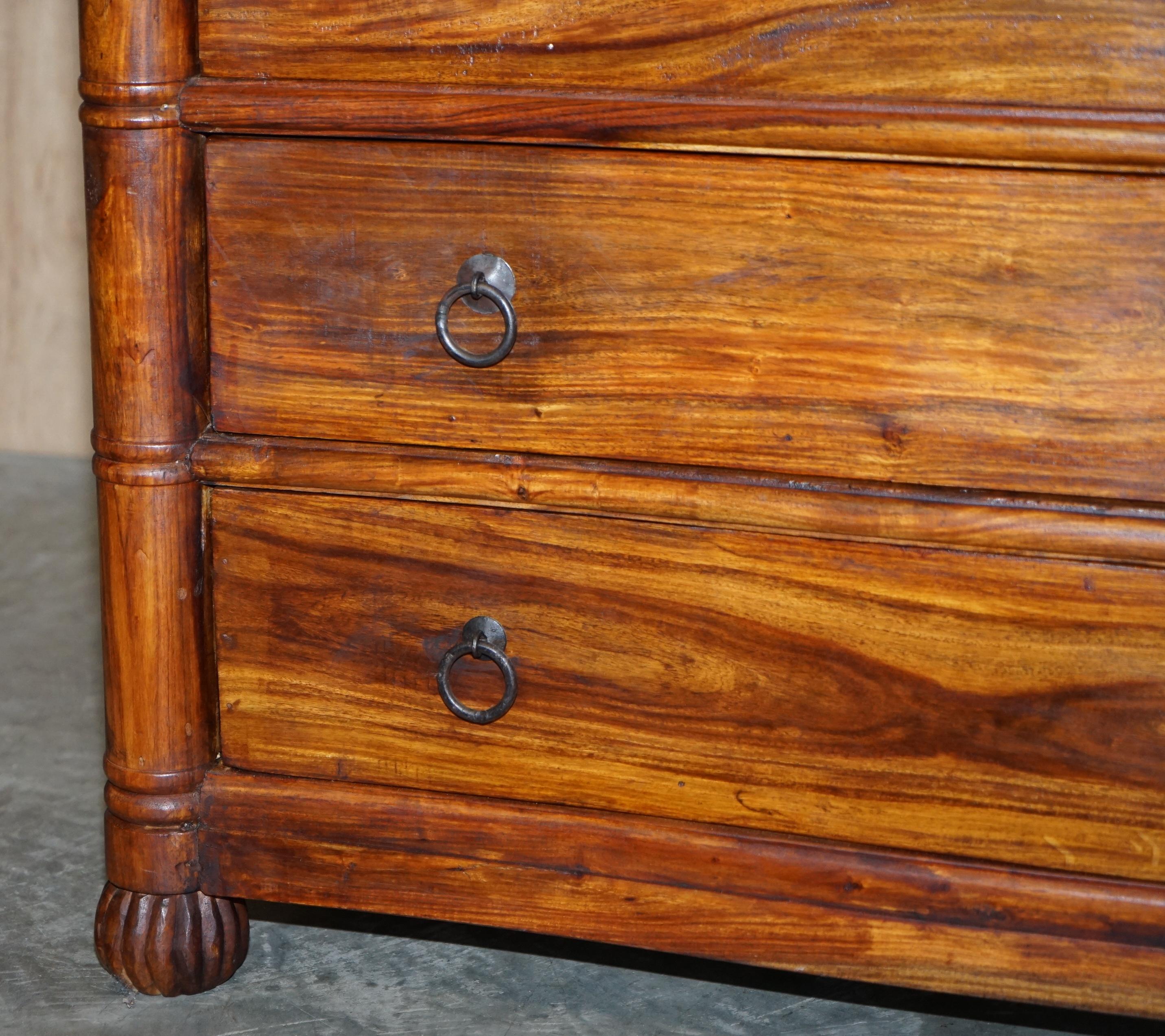 Lovely Pair of Vintage Serpentine Chest of Drawers in Very Decorative Timber 11