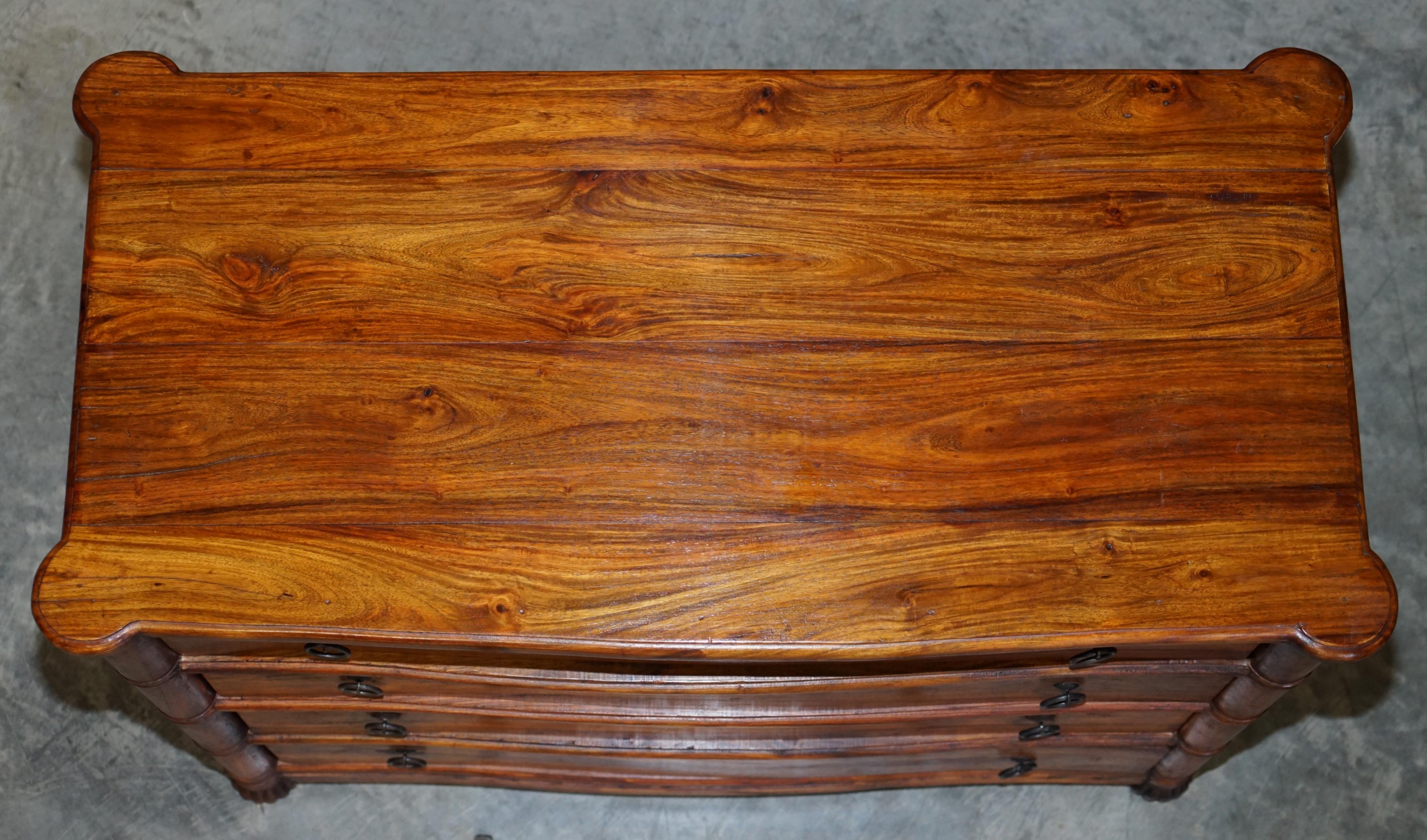 Lovely Pair of Vintage Serpentine Chest of Drawers in Very Decorative Timber 12