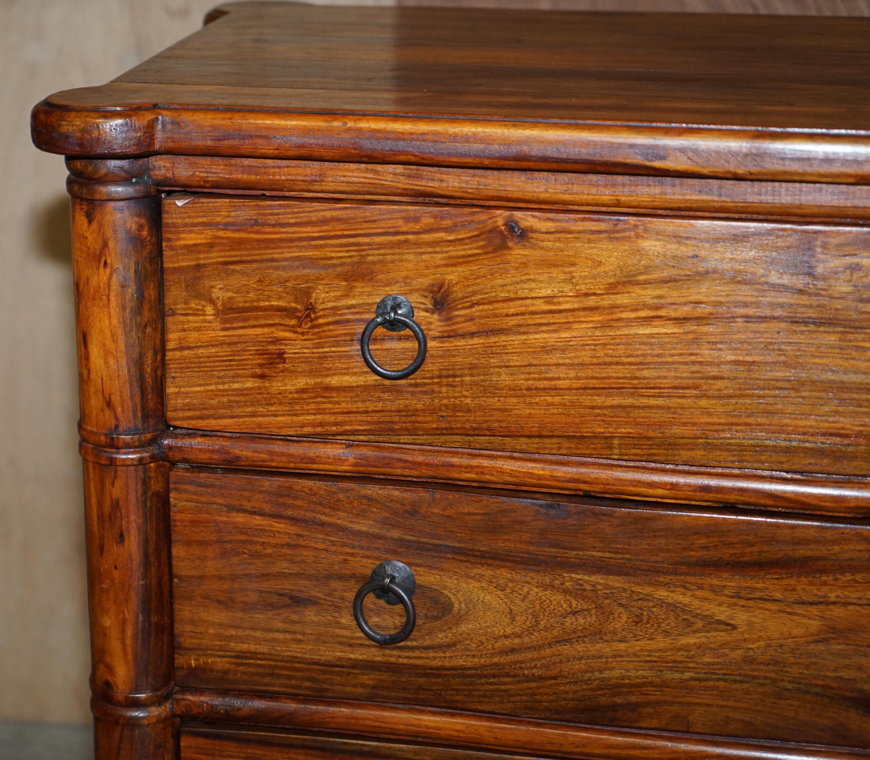 English Lovely Pair of Vintage Serpentine Chest of Drawers in Very Decorative Timber