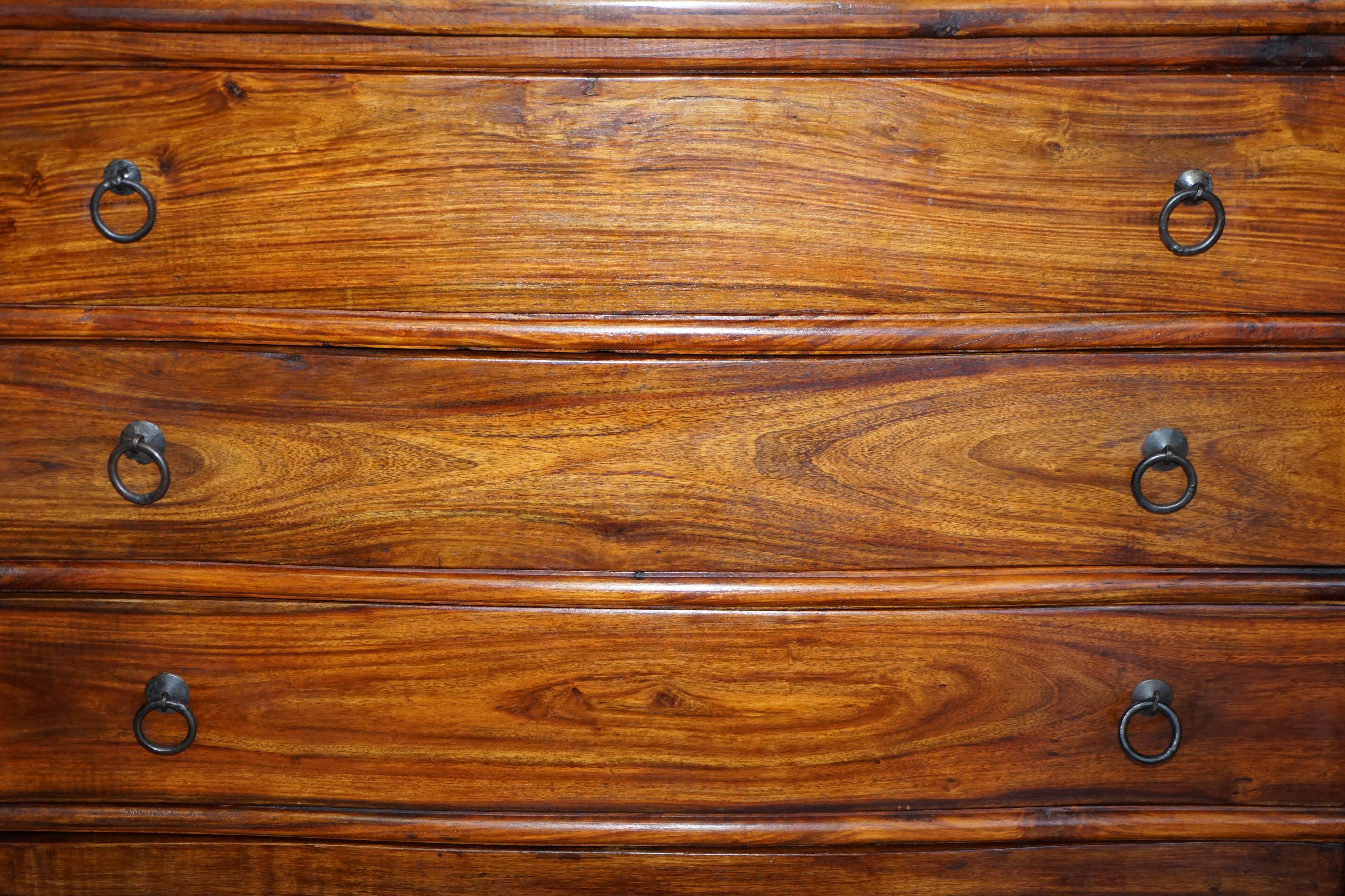 Hardwood Lovely Pair of Vintage Serpentine Chest of Drawers in Very Decorative Timber