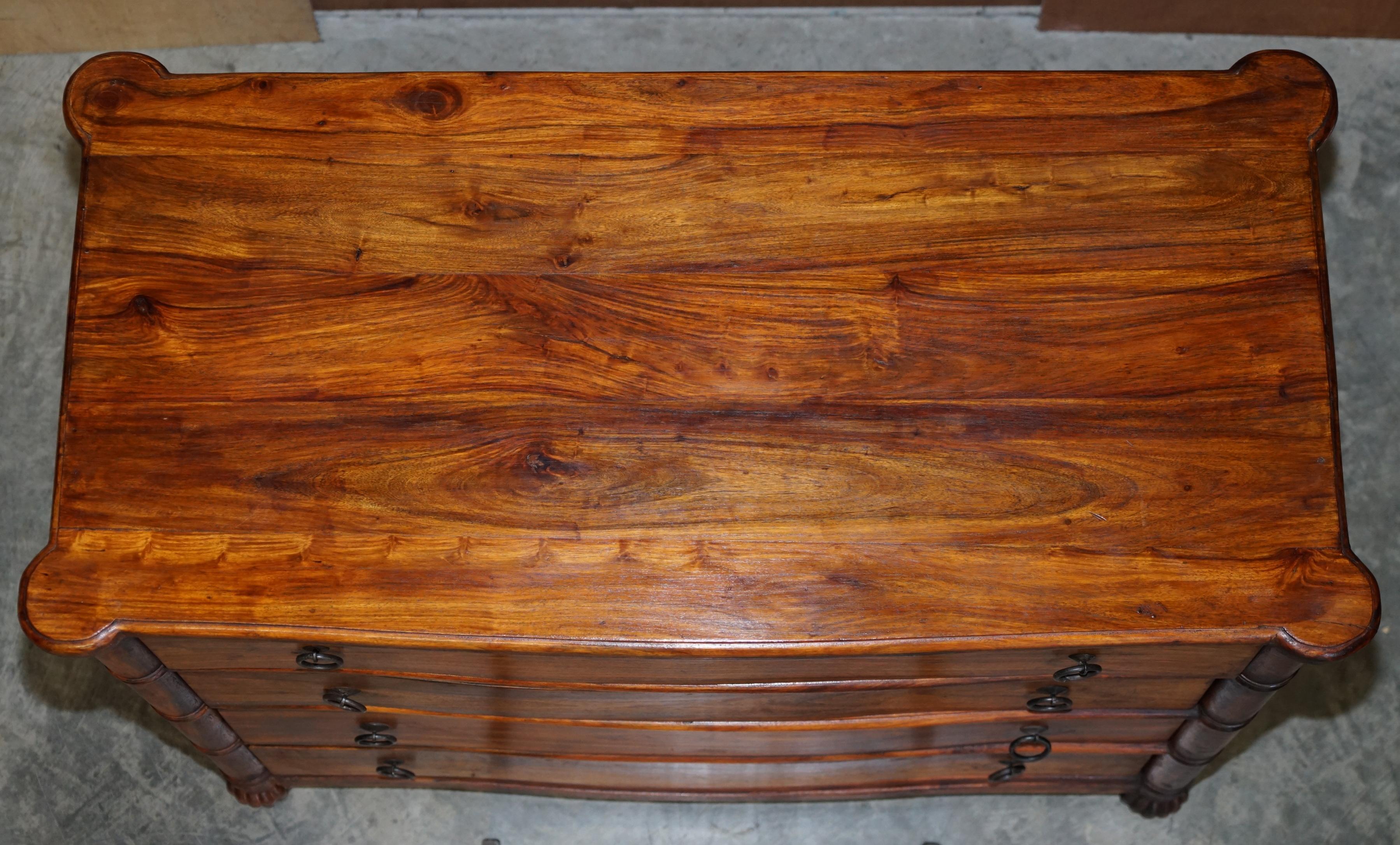 Lovely Pair of Vintage Serpentine Chest of Drawers in Very Decorative Timber 1