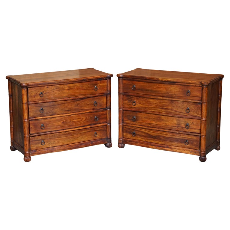 Lovely Pair Of Vintage Serpentine Chest, Wooden Decorative Chest Drawers Vintage