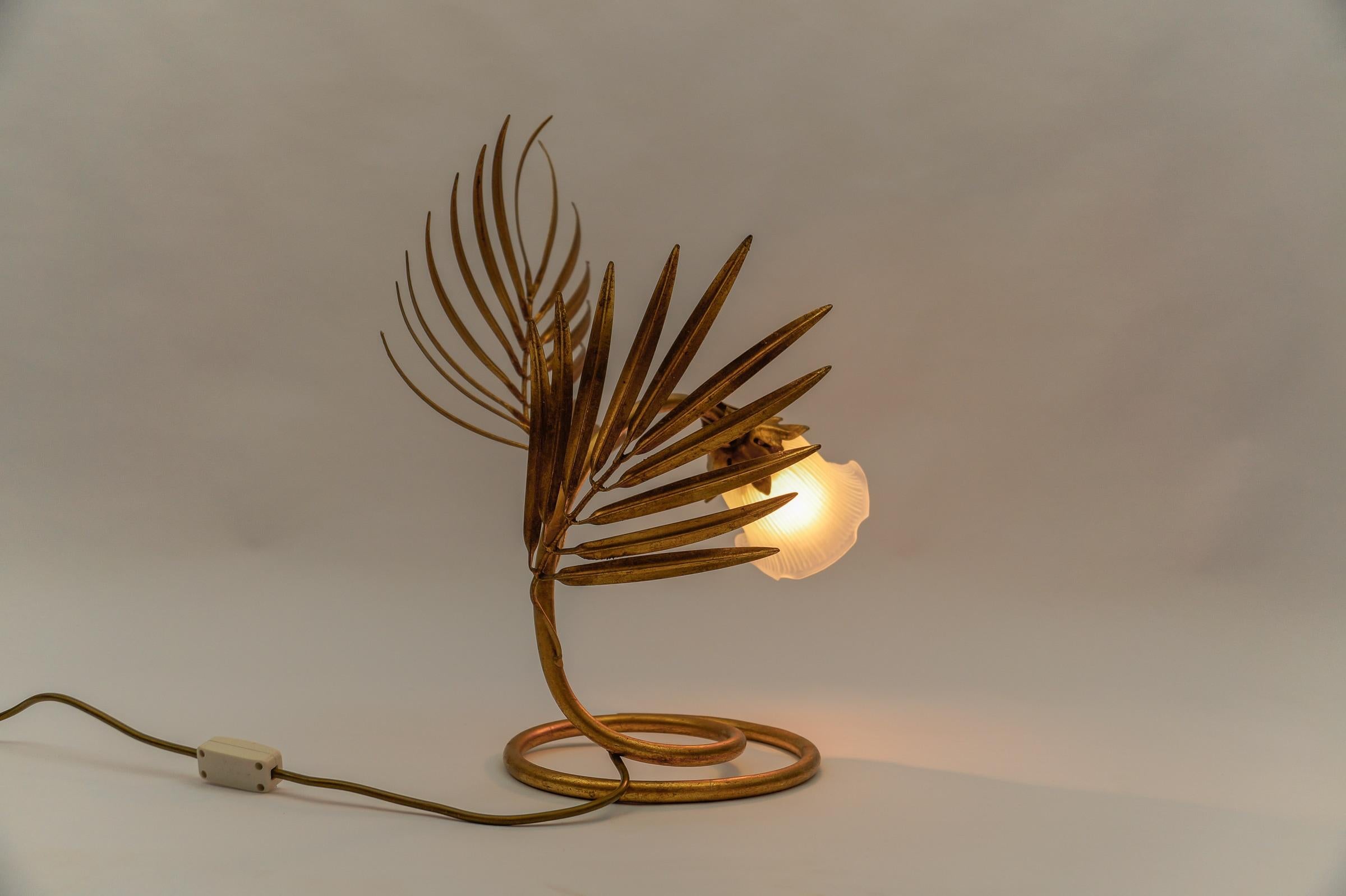 Lovely Palm Table Lamp from Hans Kögl, 1970s, Hollywood Regency For Sale 3