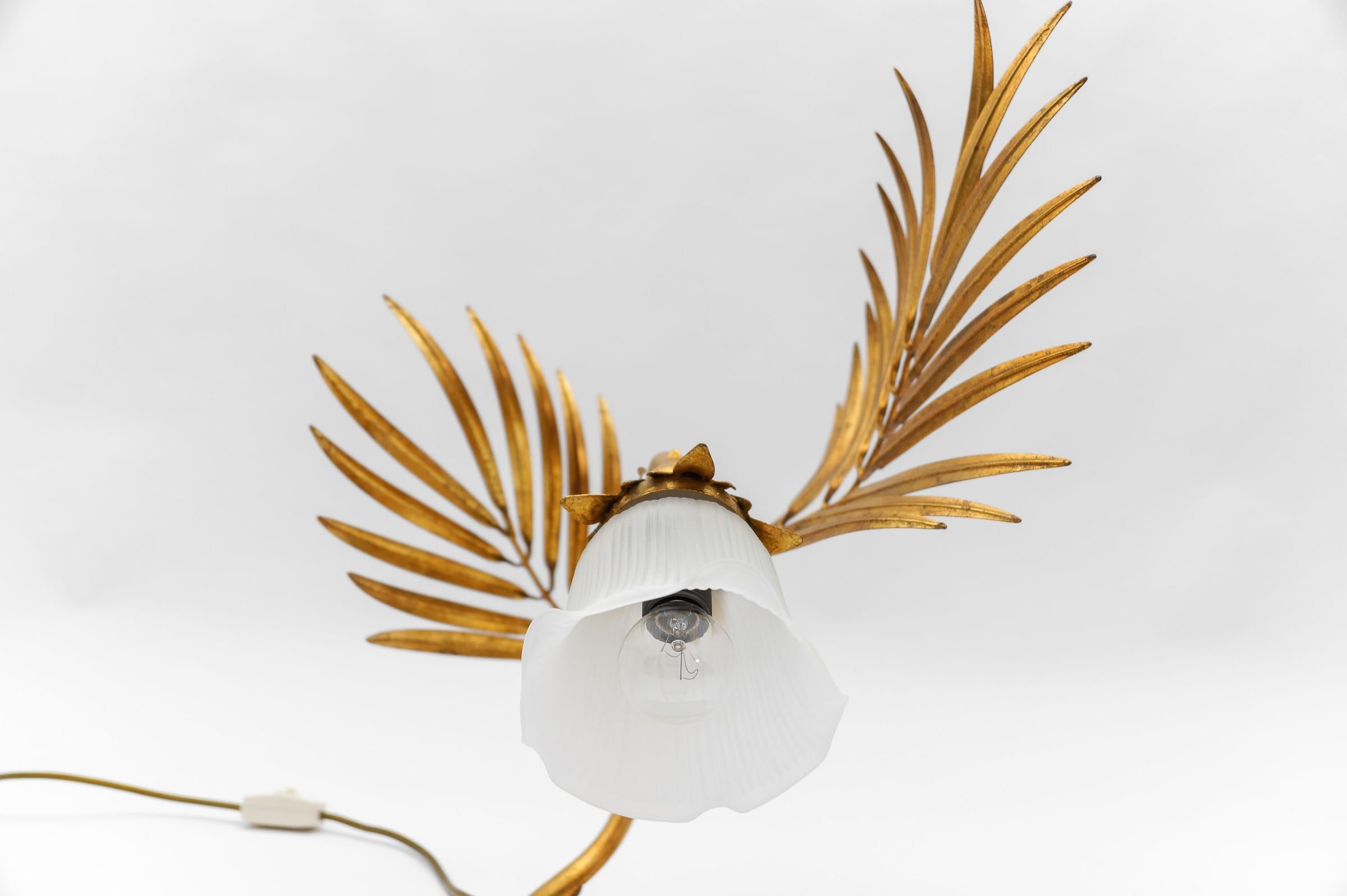 Lovely Palm Table Lamp from Hans Kögl, 1970s, Hollywood Regency For Sale 4