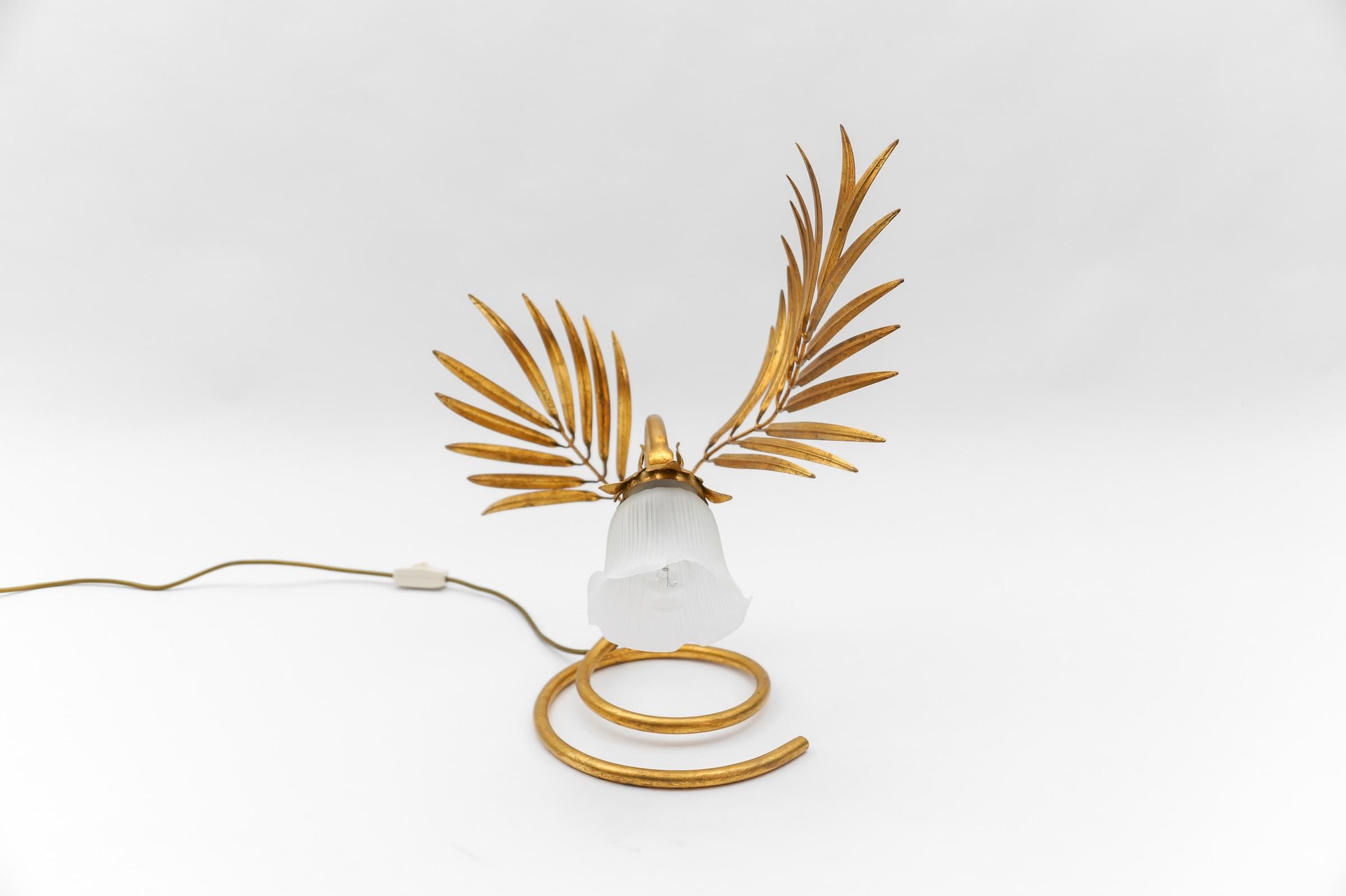 German Lovely Palm Table Lamp from Hans Kögl, 1970s, Hollywood Regency For Sale