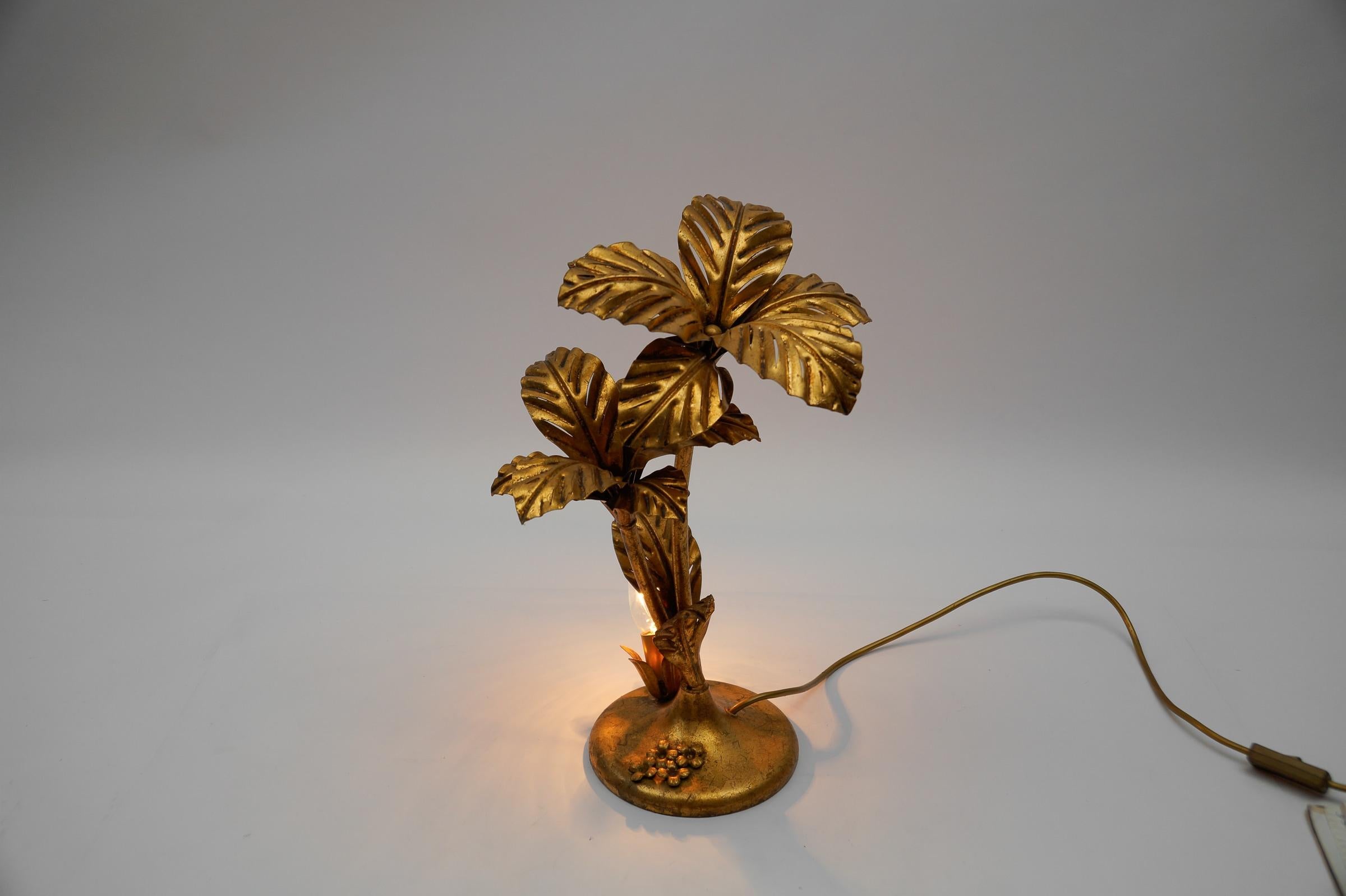Hübsche Palmen-Tischlampe von Hans Kögl, 1970er Jahre, Deutschland im Angebot 3