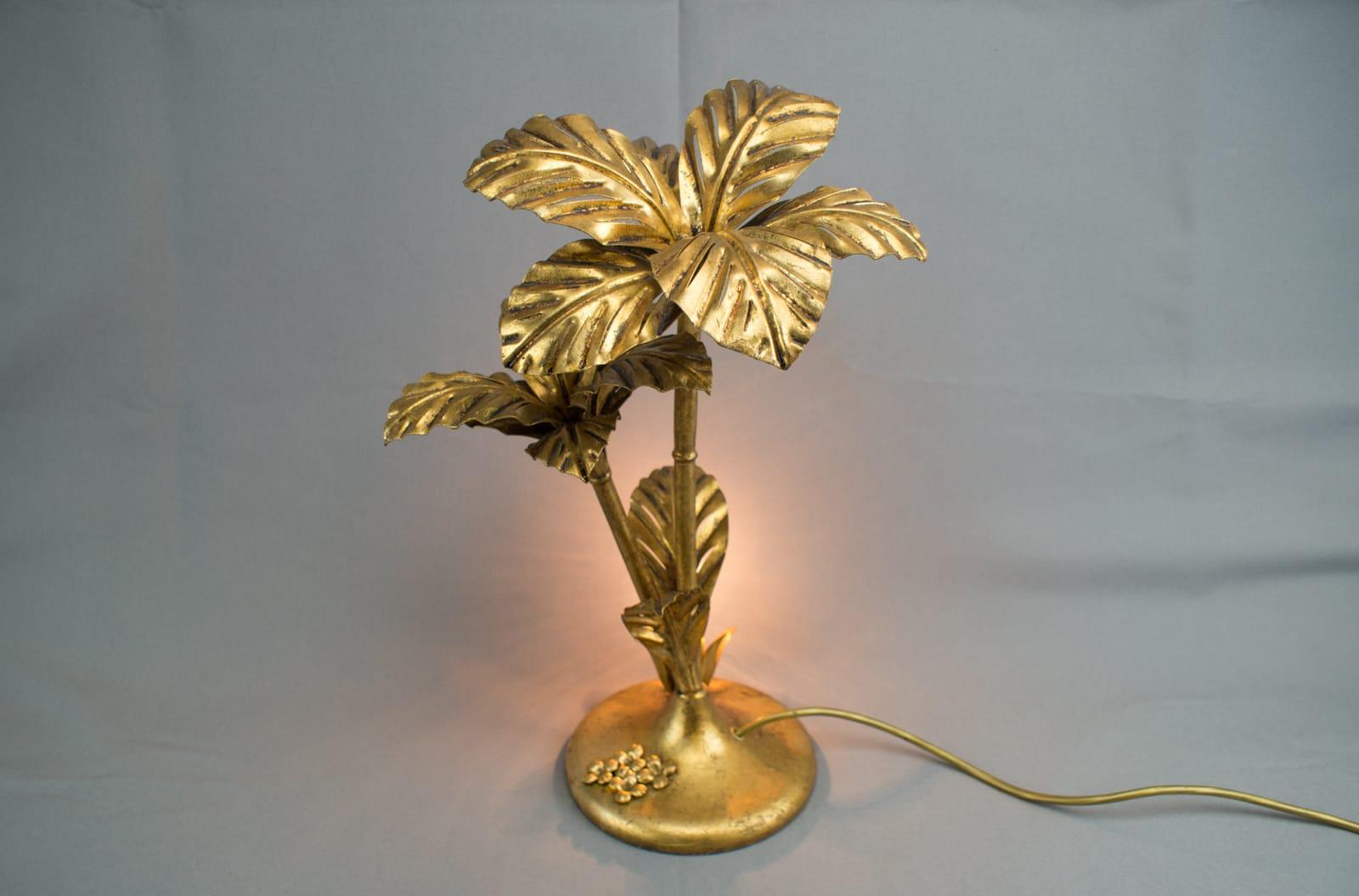 Gilt Lovely Palm Tree Table Lamp from Hans Kögl, 1970s, Germany