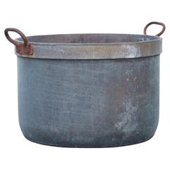 Lovely Patinated Turquoise Weathered Copper Kettle / Pot