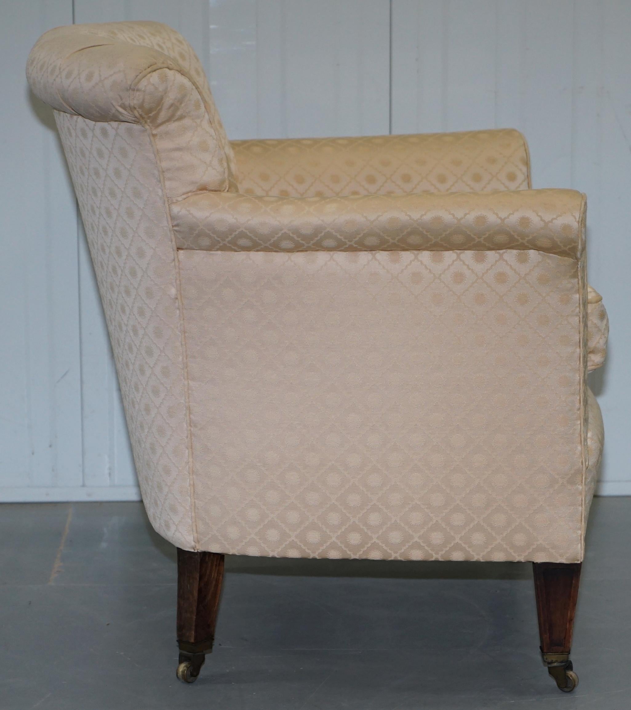 Lovely Period Victorian Chesterfield Buttoned Fabric Upholstered Tub Armchair 7