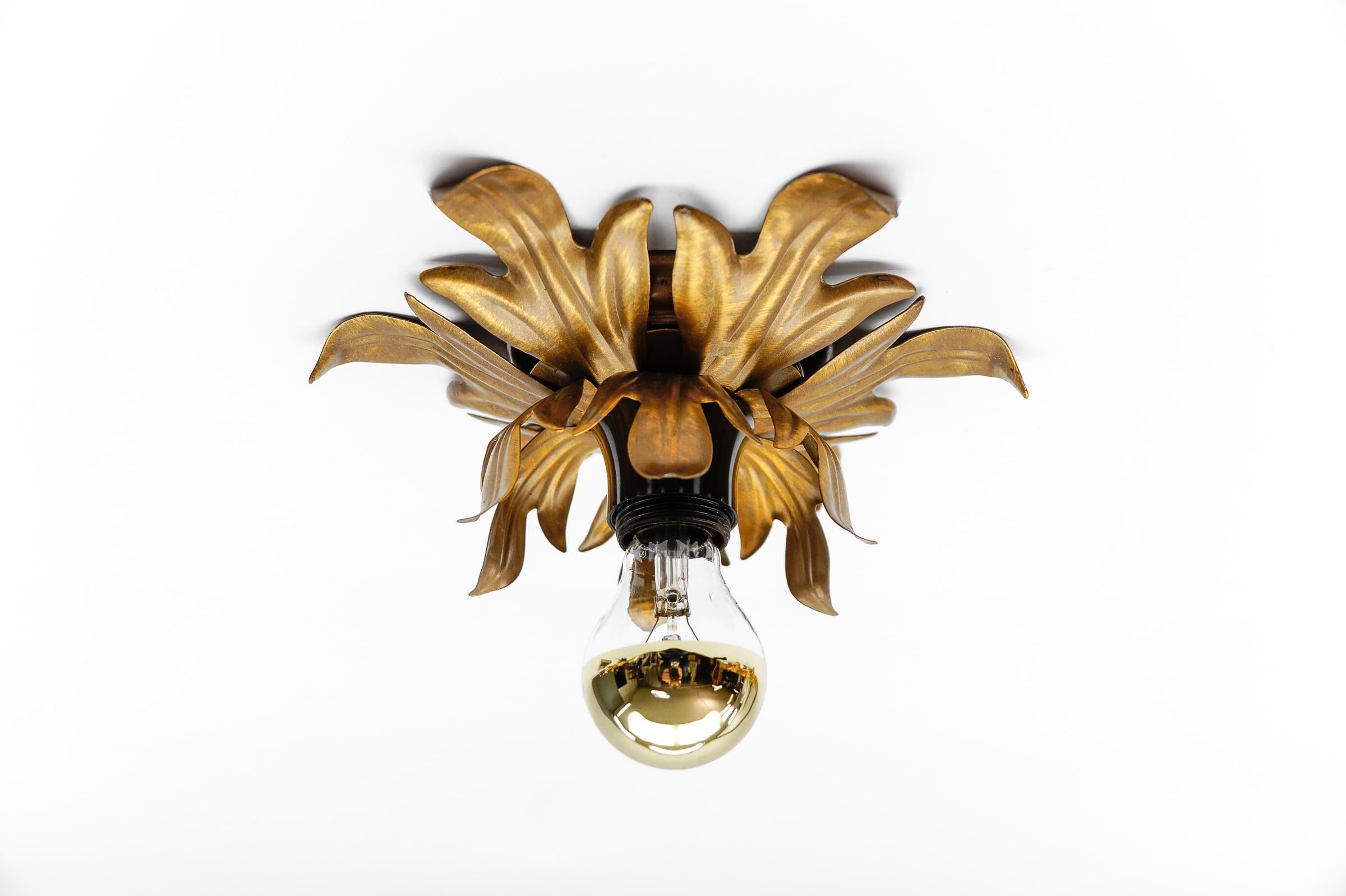 Lovely Petit Gilded Florentine Ceiling Lamp by Kögl, Germany, 1960s For Sale 4