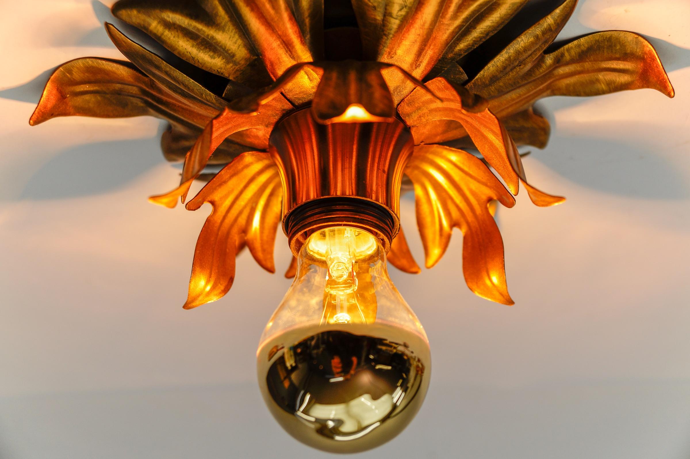 Lovely Petit Gilded Florentine Ceiling Lamp by Kögl, Germany, 1960s For Sale 5