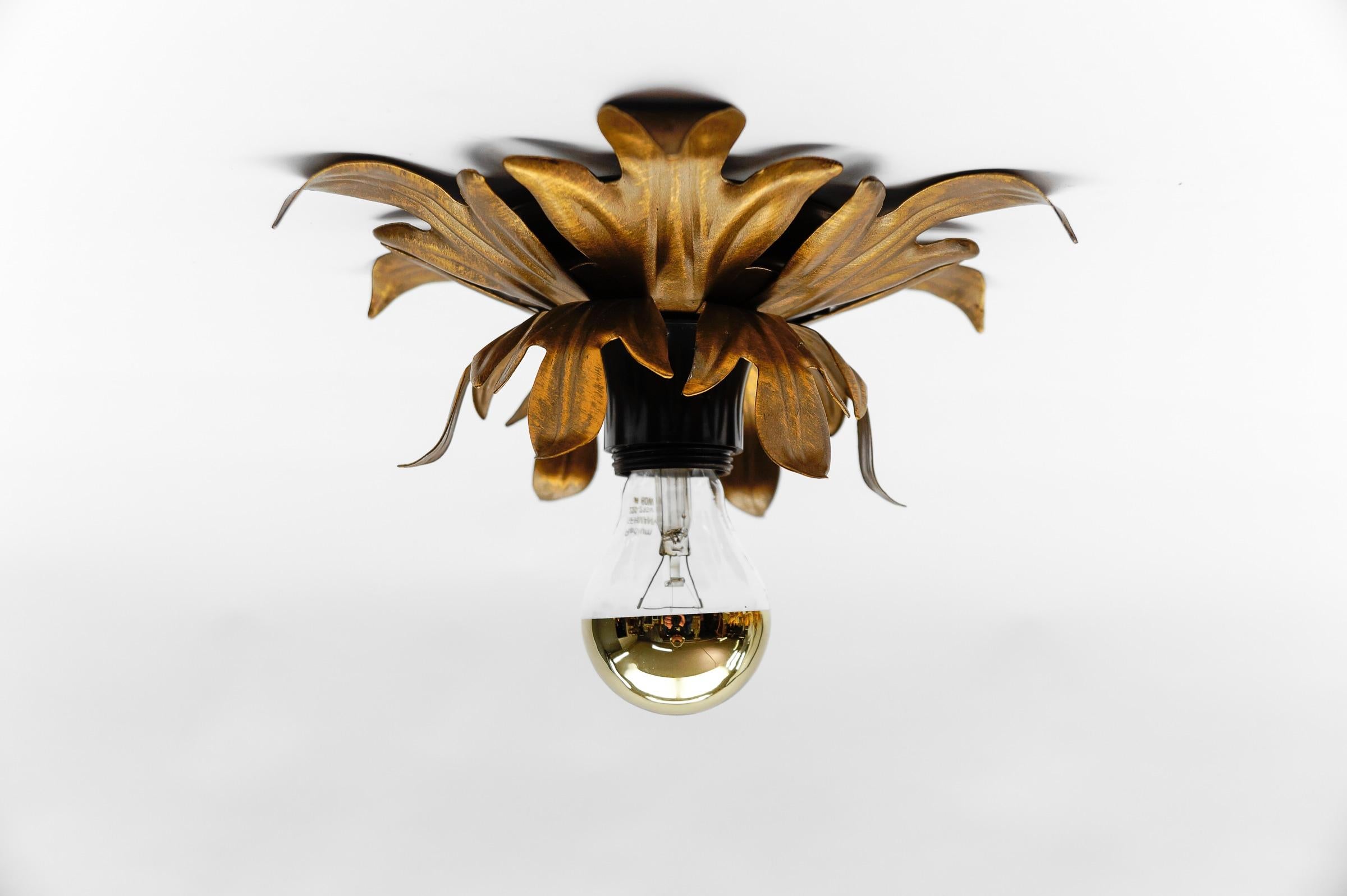 Hollywood Regency Lovely Petit Gilded Florentine Ceiling Lamp by Kögl, Germany, 1960s For Sale