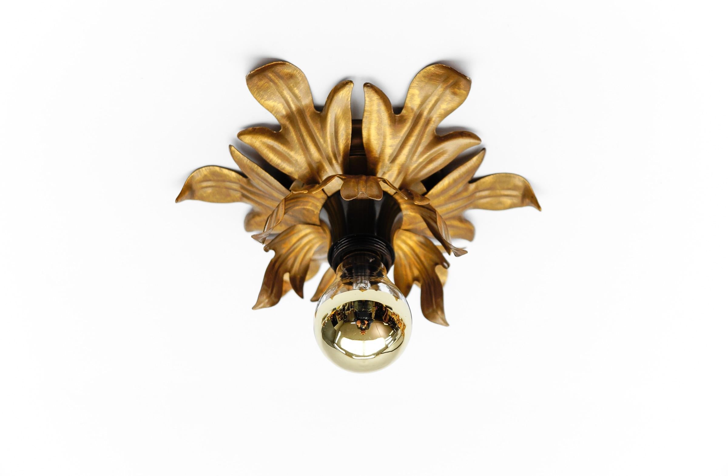 Mid-20th Century Lovely Petit Gilded Florentine Ceiling Lamp by Kögl, Germany, 1960s For Sale
