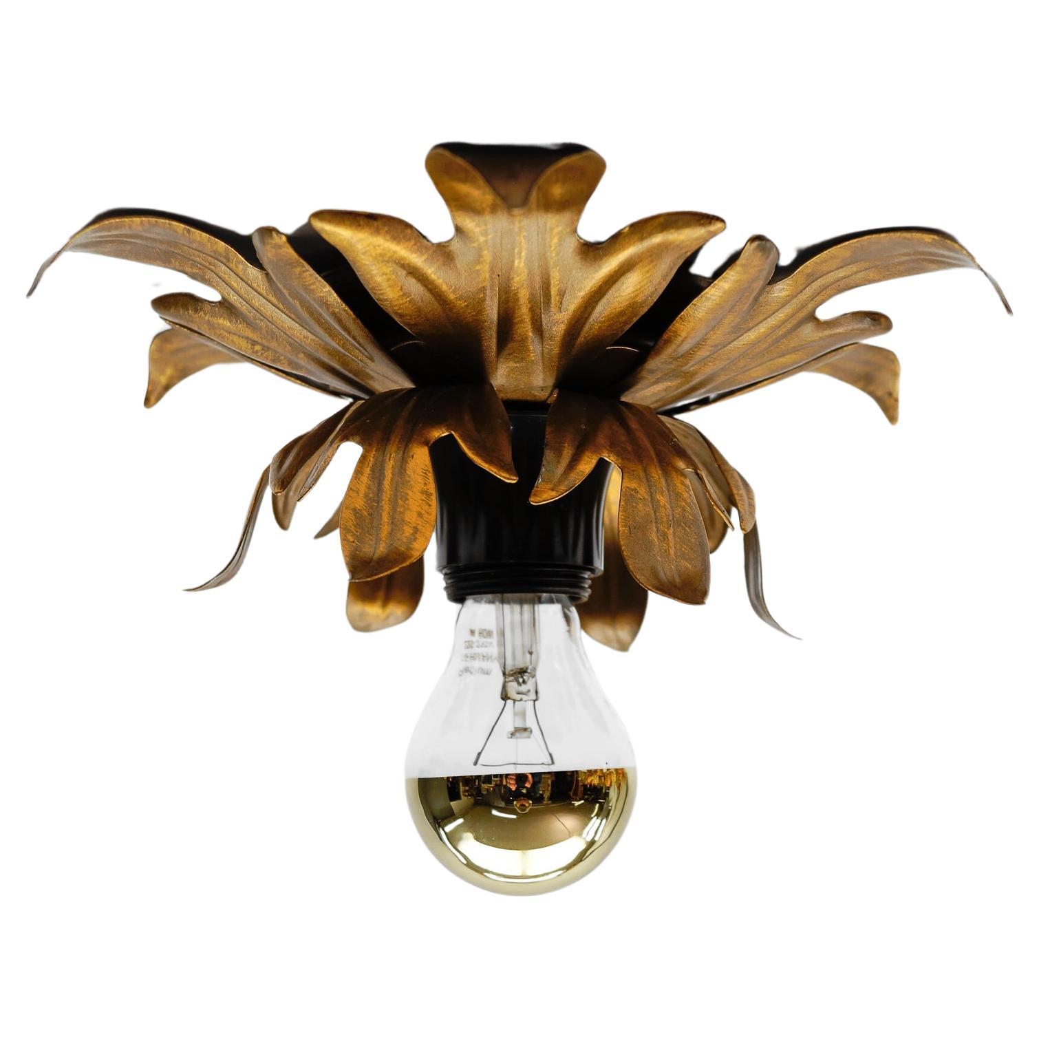 Lovely Petit Gilded Florentine Ceiling Lamp by Kögl, Germany, 1960s For Sale