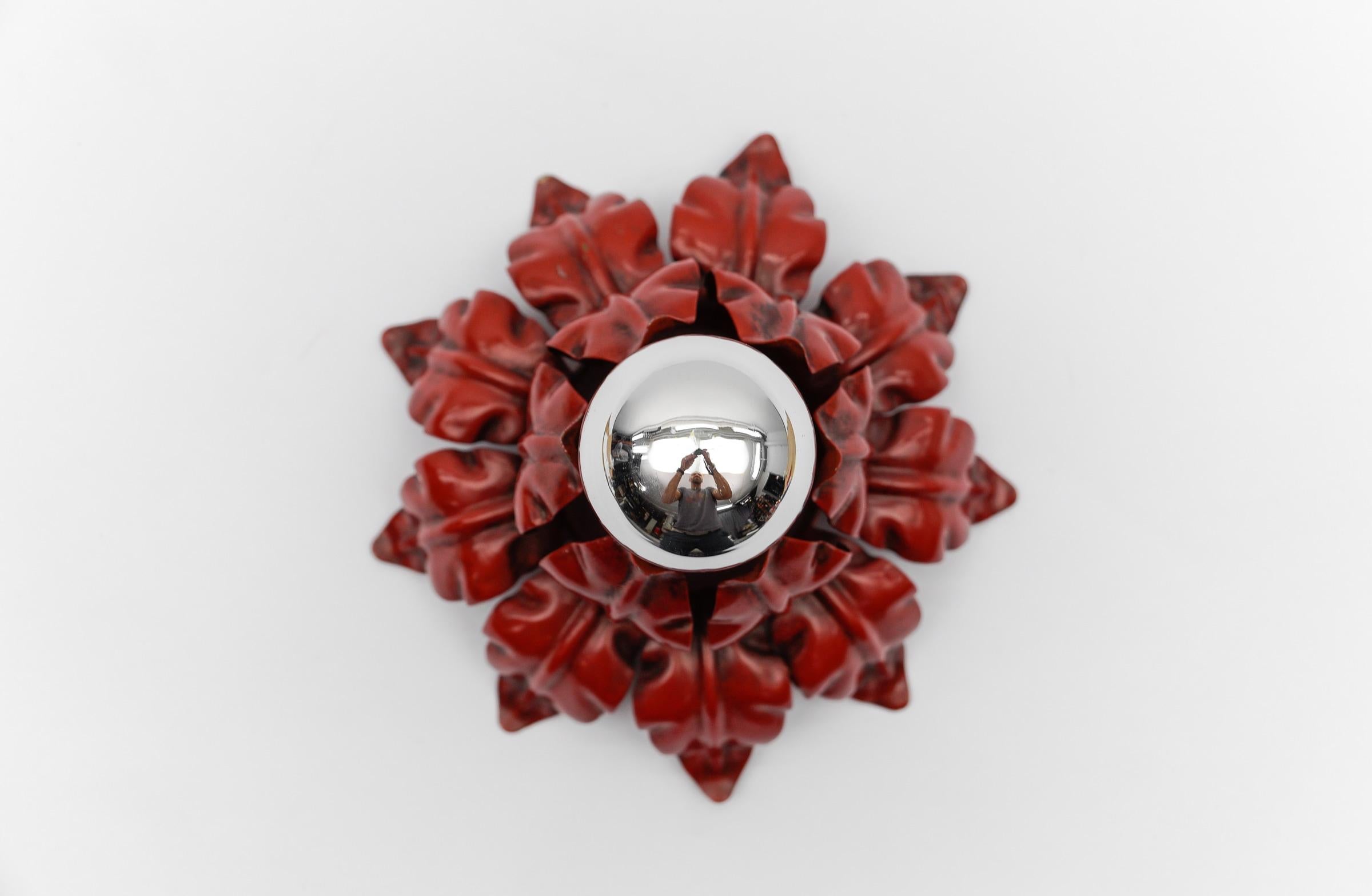 Graziosa lampada da soffitto petit red Florentine di Kögl, Germania, anni '60 in vendita 2