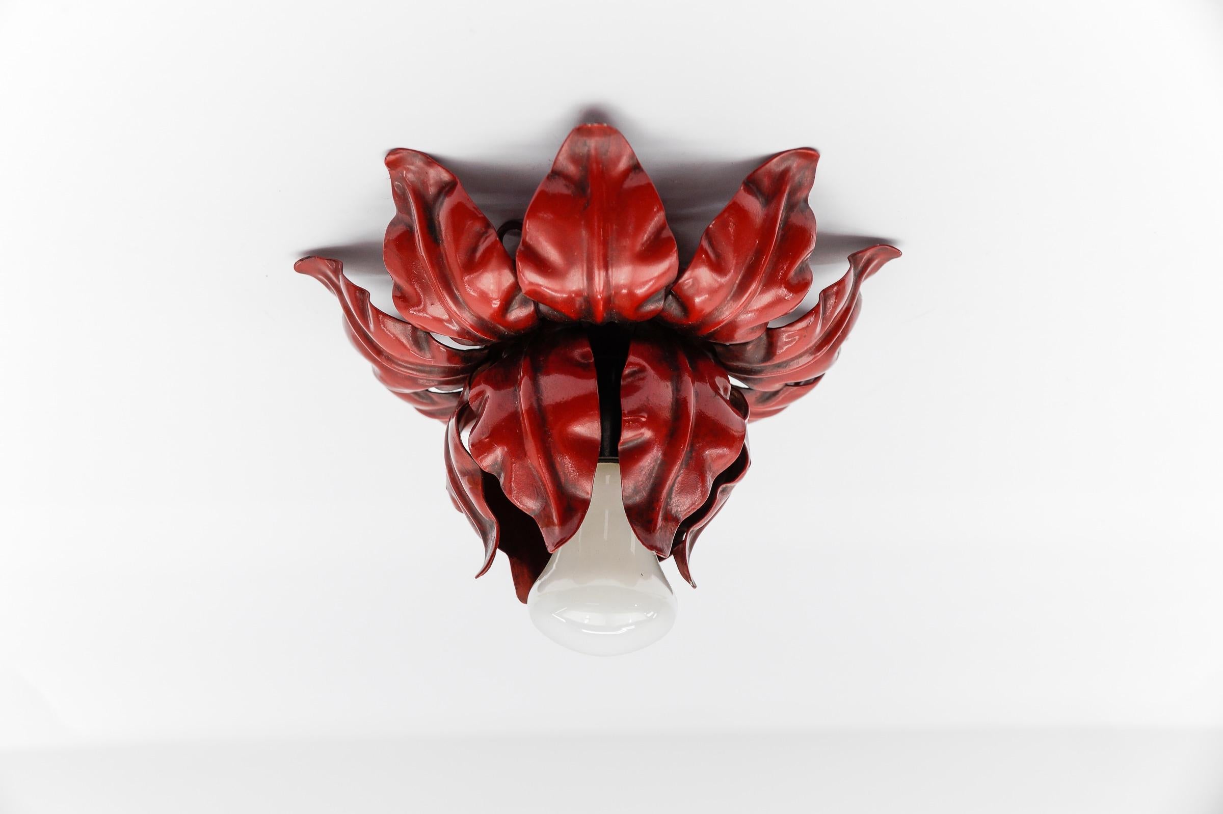 Graziosa lampada da soffitto petit red Florentine di Kögl, Germania, anni '60 in vendita 8