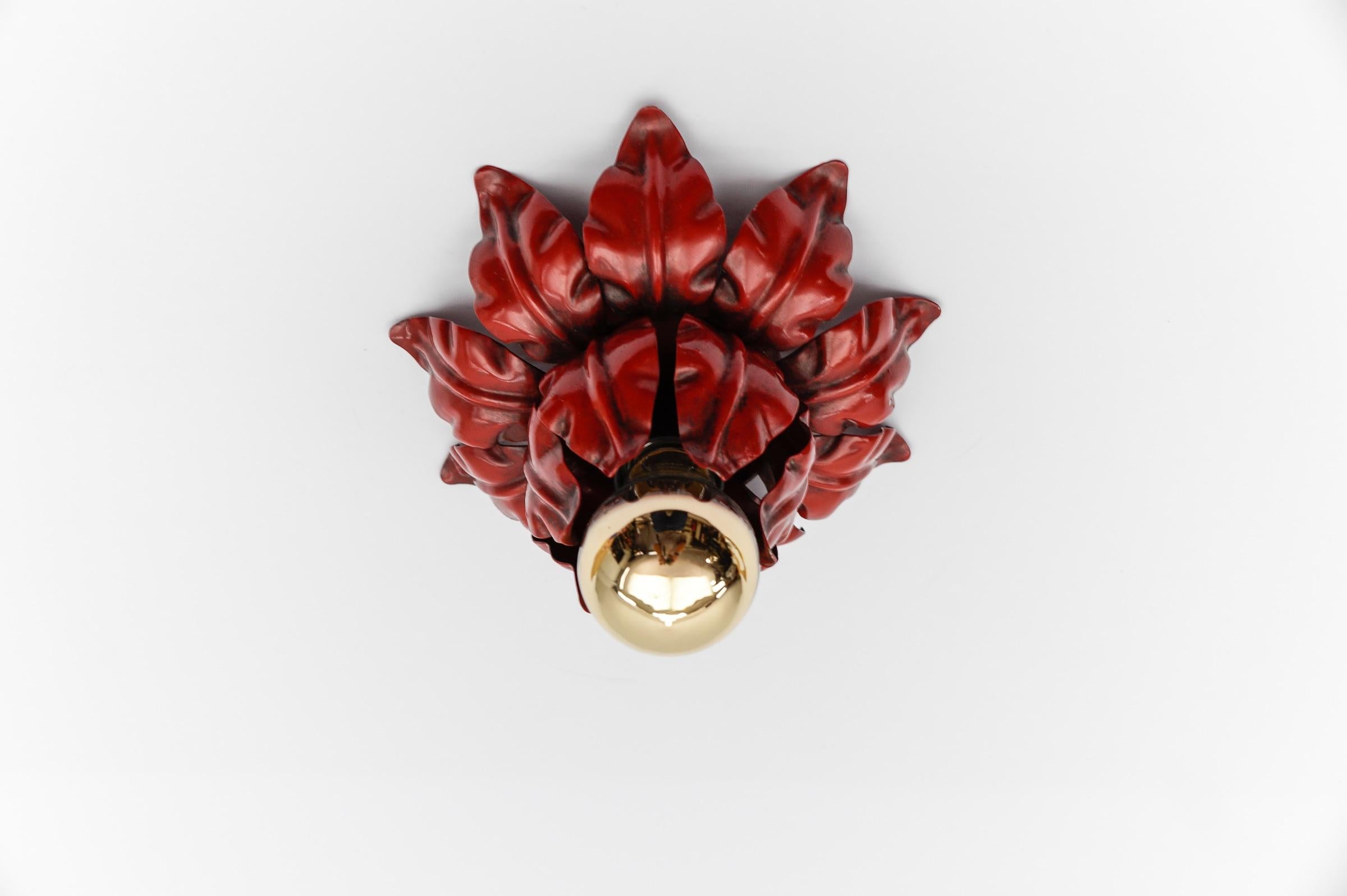 Metallo Graziosa lampada da soffitto petit red Florentine di Kögl, Germania, anni '60 in vendita