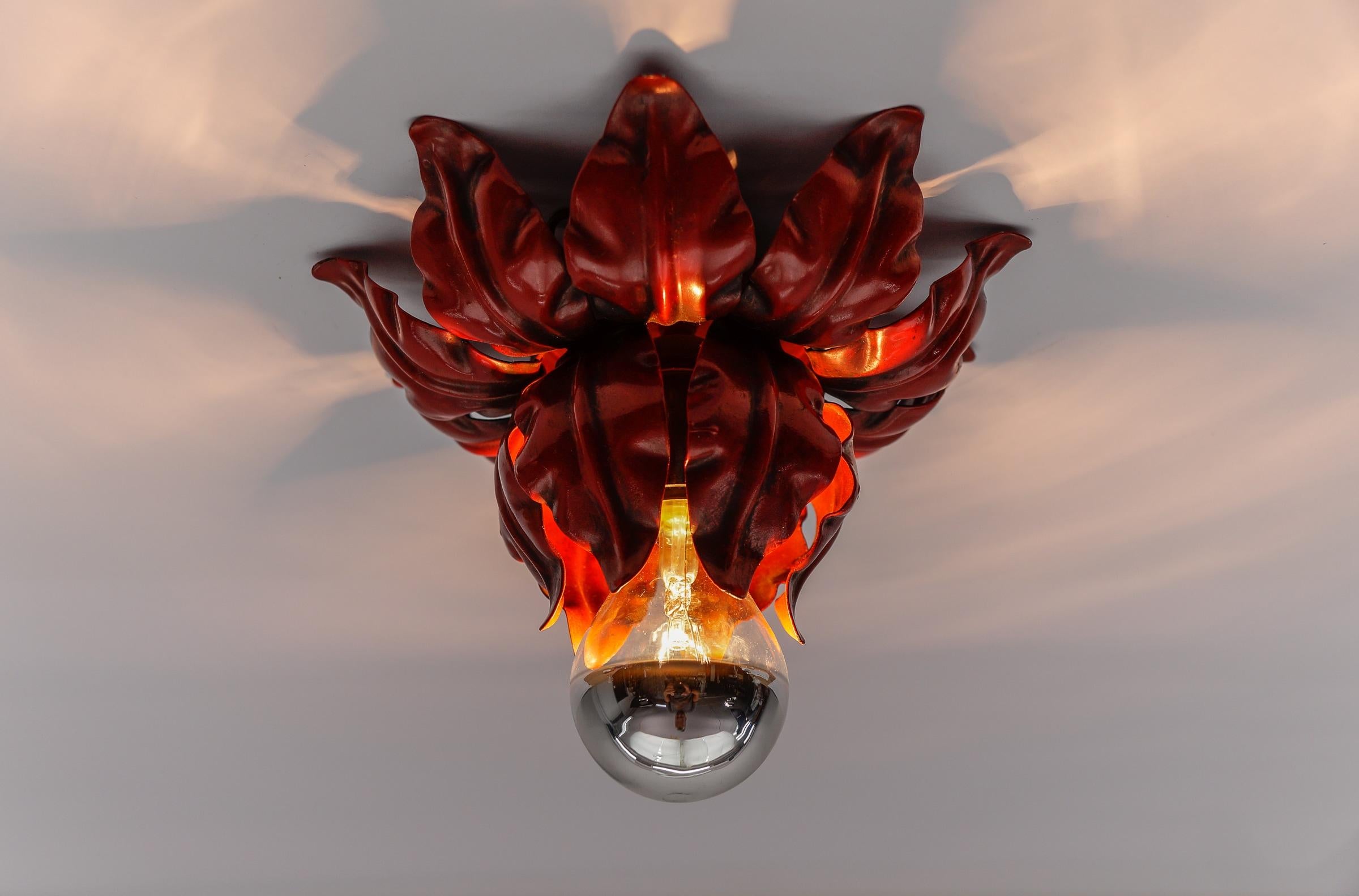 Graziosa lampada da soffitto petit red Florentine di Kögl, Germania, anni '60 in vendita 1