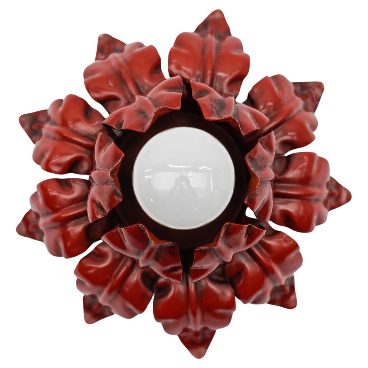 Graziosa lampada da soffitto petit red Florentine di Kögl, Germania, anni '60 in vendita