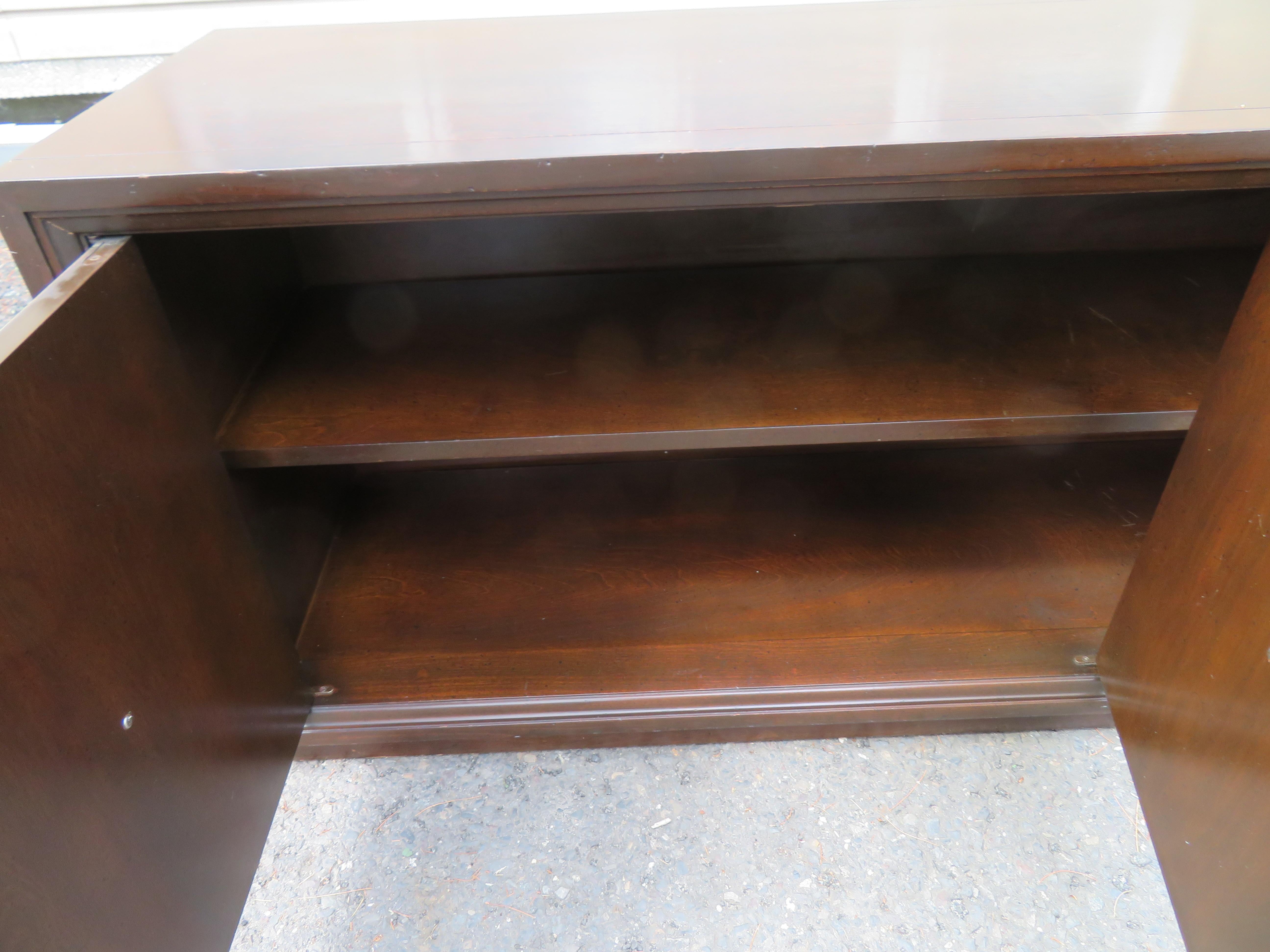 Lovely Petite Parzinger Style Studded Console Credenza Mid-Century Modern For Sale 7