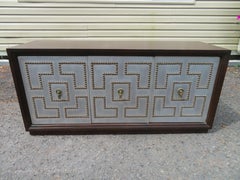 Lovely Petite Parzinger Style Studded Console Credenza Mid-Century Modern