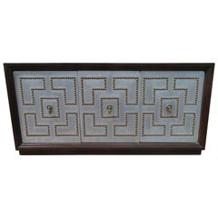 Lovely Petite Parzinger Style Studded Console Credenza Mid-Century Modern