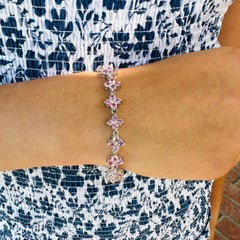 Bracciale con zaffiro rosa e oro bianco 18 carati