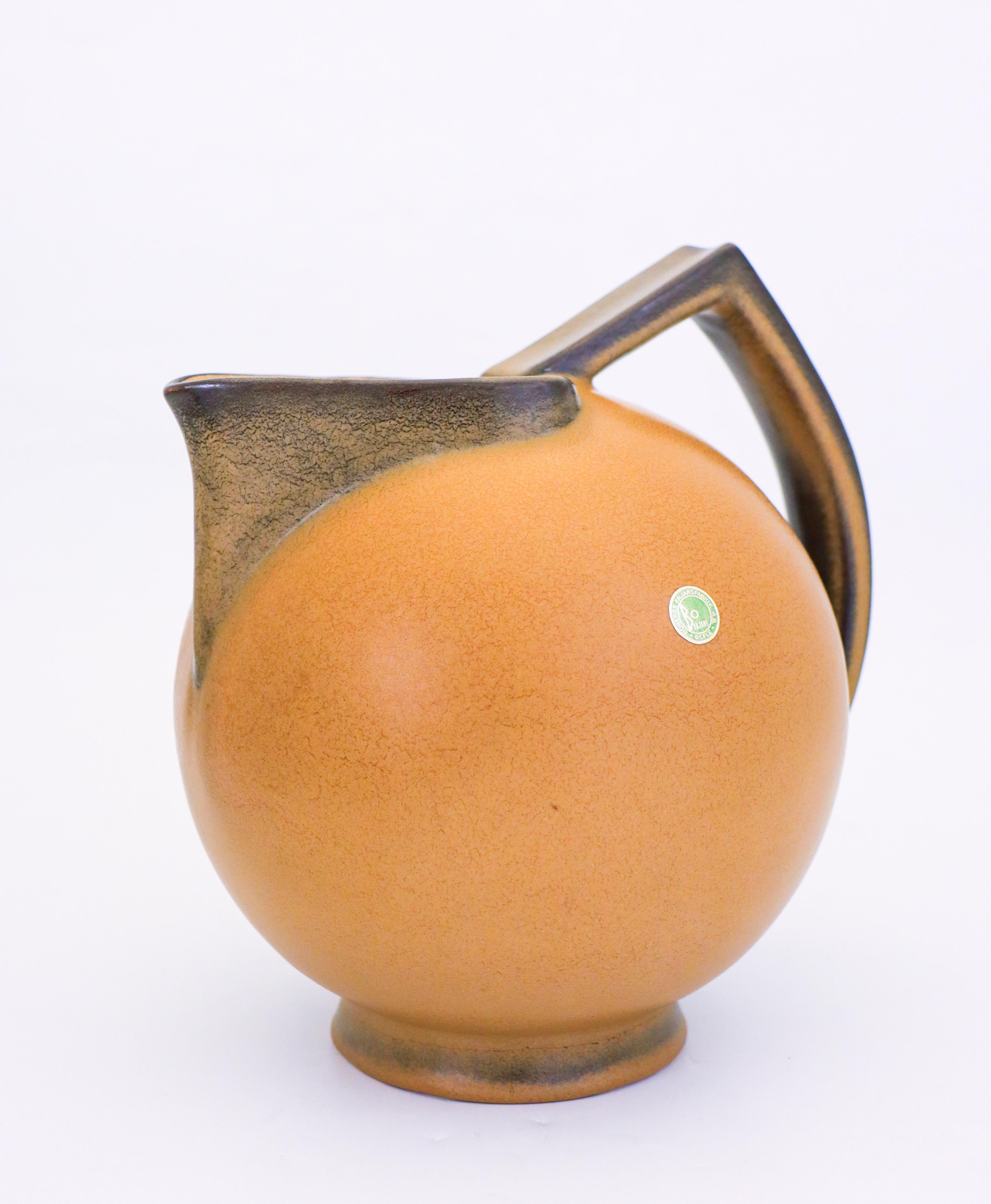 20th Century Lovely Pitcher Ceramics Ewald Dahlskog 1930s, Bo Fajans, Sweden For Sale