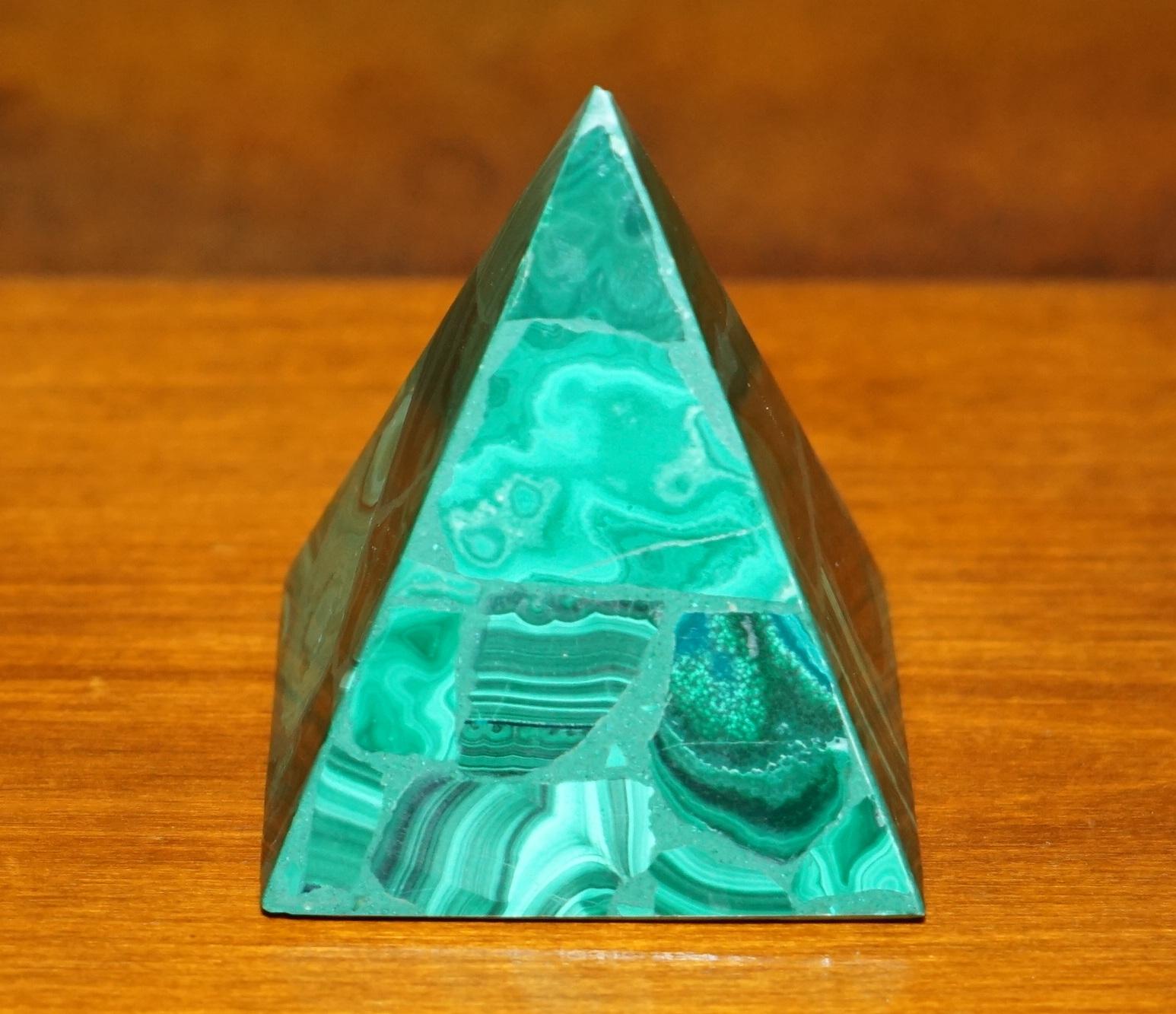 Royal House Antiques

Royal House Antiques is delighted to offer for sale this lovely vintage Malachite statue of a Egyptian Pyramid

A good looking well made and decorative piece, it is hand carved and has a very serene look and feel to it

The