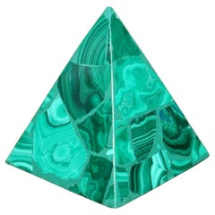 LOVELY POLISHED MALACHITE EGYPTIAN PYRAMID STATUE WiTH AMAZING PATINATION