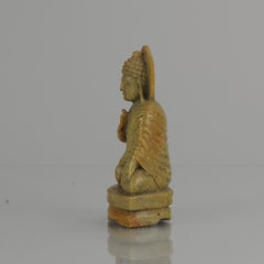 Lovely Qing Dynasty Chinese Soapstone Statue Nicely Carved Praying Figure