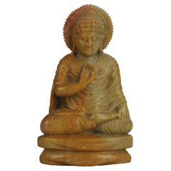 Lovely Qing Dynasty Chinese Soapstone Statue Nicely Carved Praying Figure