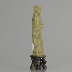 Lovely Qing Dynasty Chinese Soapstone Statue Nicely Carved Wise Man