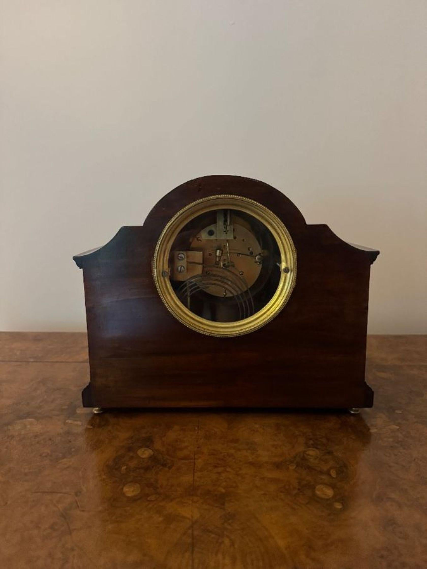 Schöne Qualität antike Edwardian Mahagoni Mantel Uhr im Angebot 4