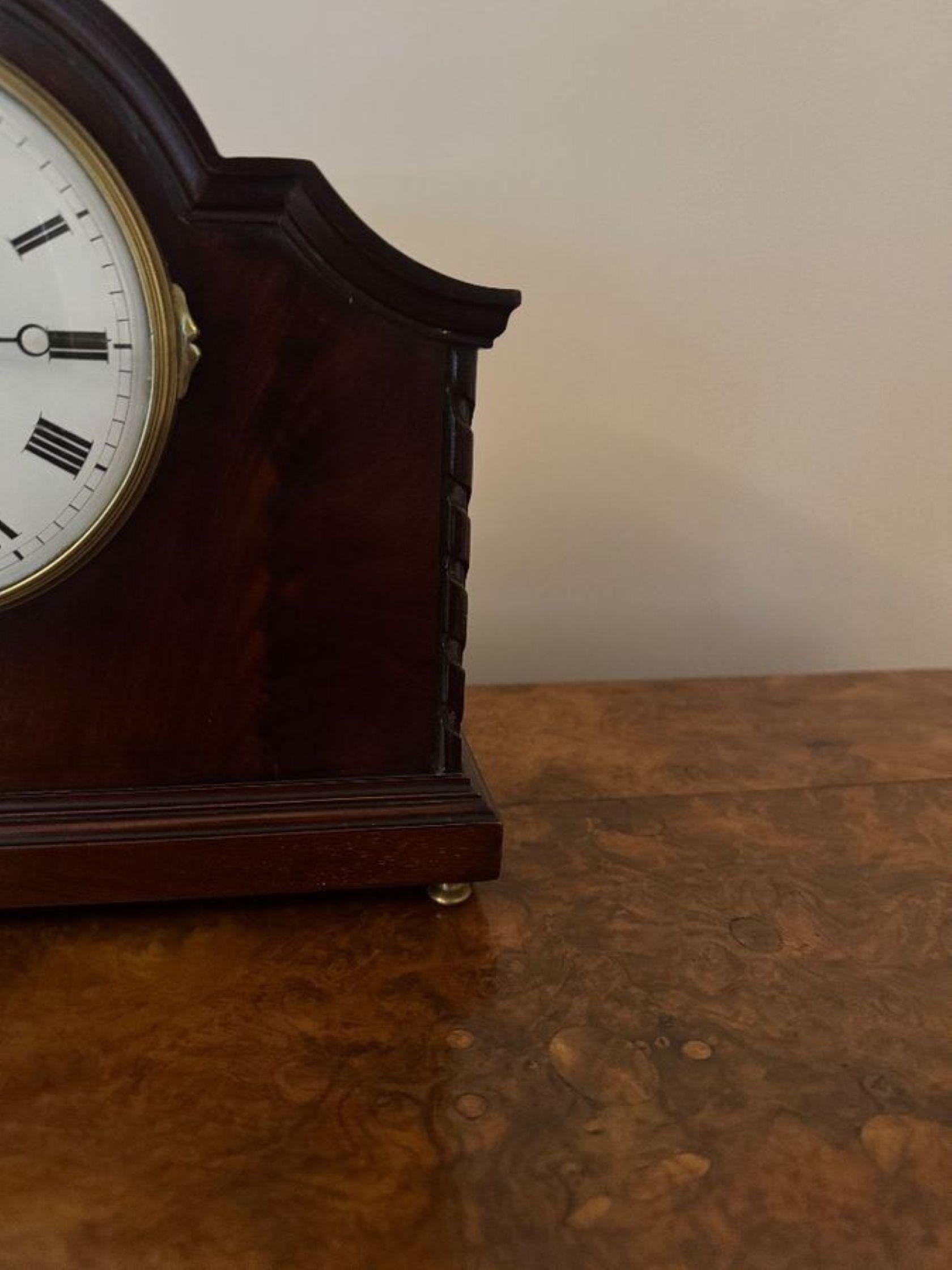 Schöne Qualität antike Edwardian Mahagoni Mantel Uhr im Angebot 1