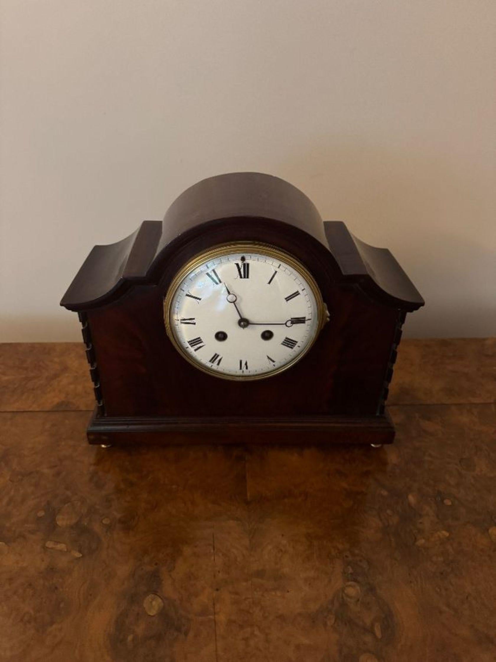 Schöne Qualität antike Edwardian Mahagoni Mantel Uhr im Angebot 2