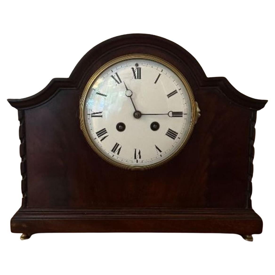 Lovely quality antique Edwardian mahogany mantle clock