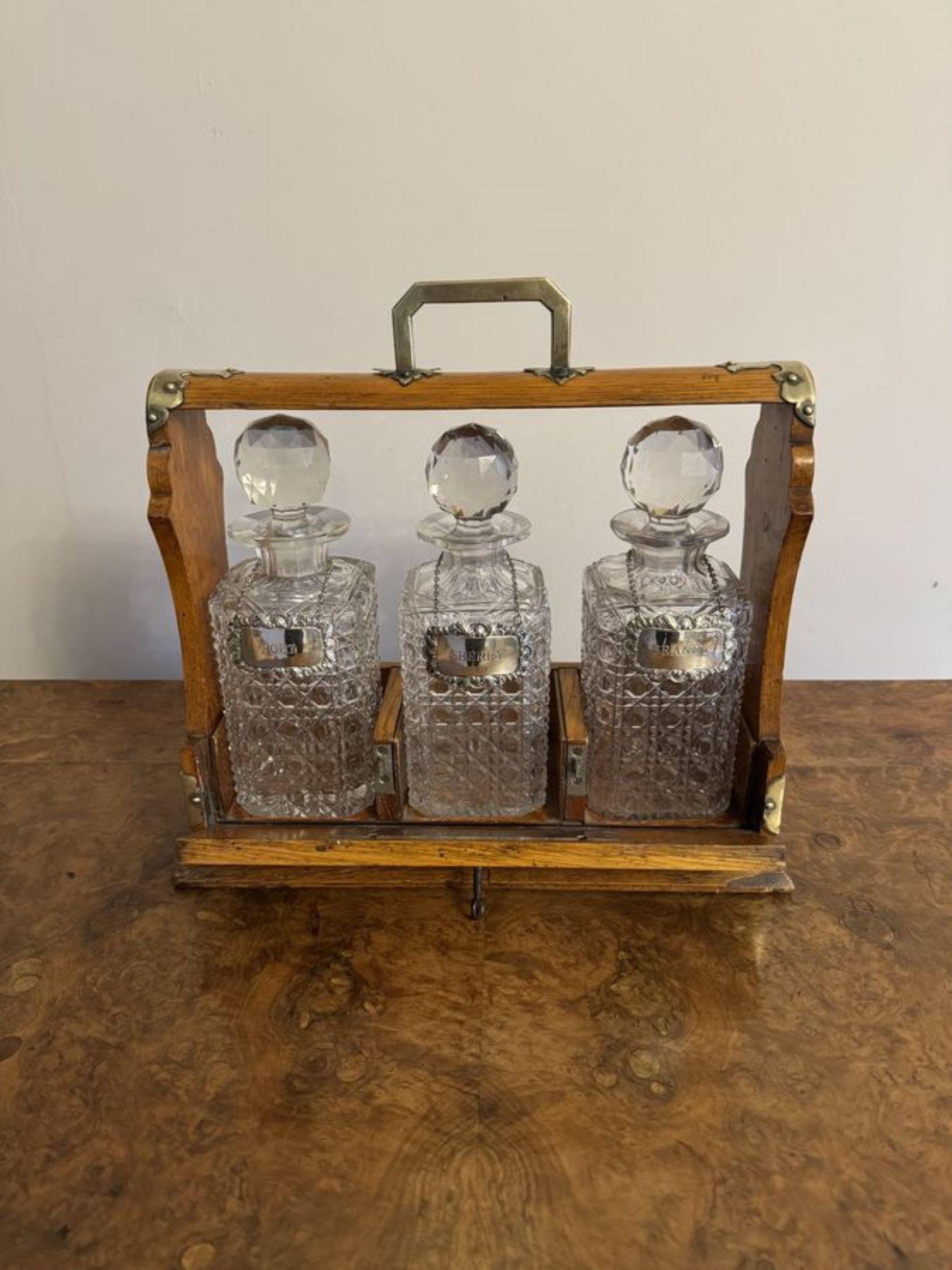 Tántalo de roble eduardiano antiguo de gran calidad en venta 2